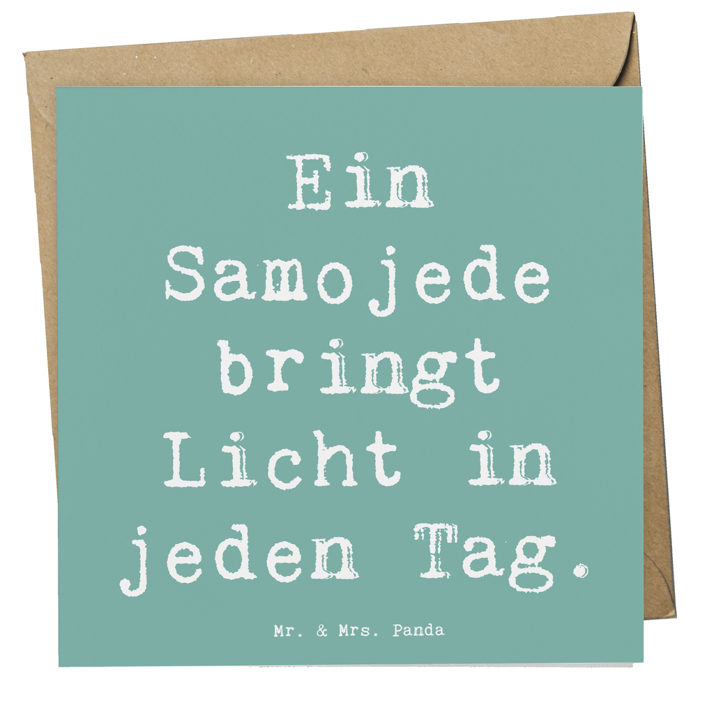 Deluxe Karte Spruch Samojede Licht Karte, Grußkarte, Klappkarte, Einladungskarte, Glückwunschkarte, Hochzeitskarte, Geburtstagskarte, Hochwertige Grußkarte, Hochwertige Klappkarte, Hund, Hunderasse, Rassehund, Hundebesitzer, Geschenk, Tierfreund, Schenken, Welpe