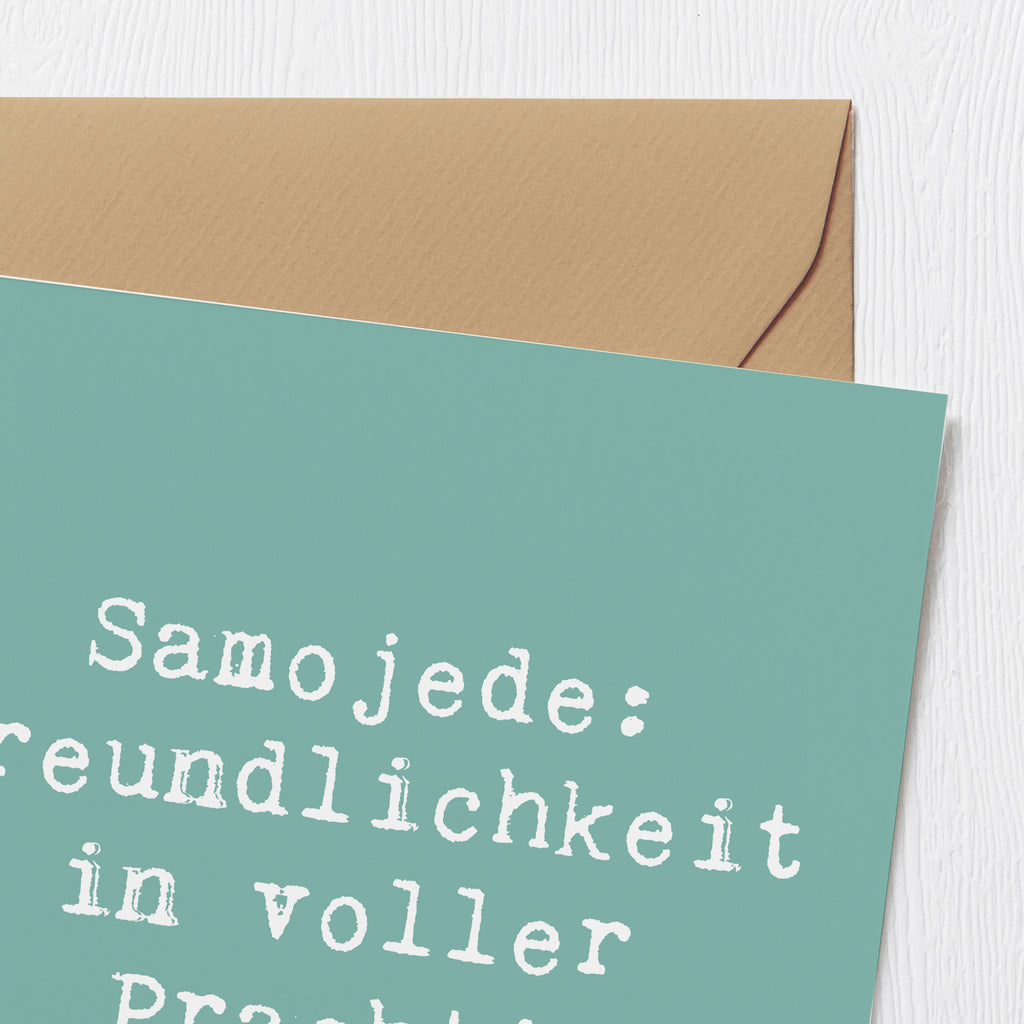 Deluxe Karte Spruch Samojede Freundlichkeit Karte, Grußkarte, Klappkarte, Einladungskarte, Glückwunschkarte, Hochzeitskarte, Geburtstagskarte, Hochwertige Grußkarte, Hochwertige Klappkarte, Hund, Hunderasse, Rassehund, Hundebesitzer, Geschenk, Tierfreund, Schenken, Welpe