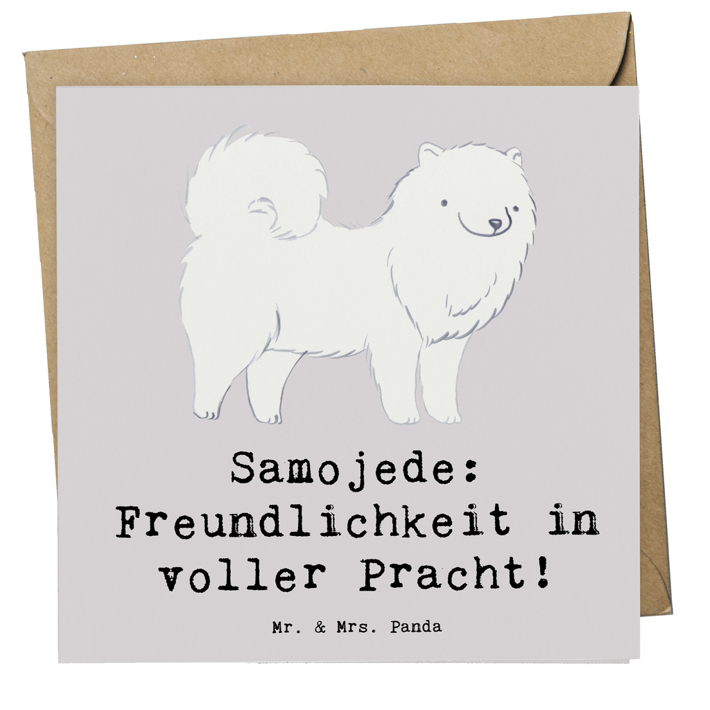 Deluxe Karte Samojede Freundlichkeit Karte, Grußkarte, Klappkarte, Einladungskarte, Glückwunschkarte, Hochzeitskarte, Geburtstagskarte, Hochwertige Grußkarte, Hochwertige Klappkarte, Hund, Hunderasse, Rassehund, Hundebesitzer, Geschenk, Tierfreund, Schenken, Welpe