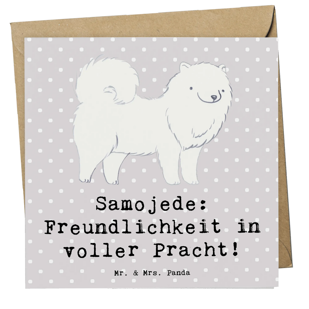 Deluxe Karte Samojede Freundlichkeit Karte, Grußkarte, Klappkarte, Einladungskarte, Glückwunschkarte, Hochzeitskarte, Geburtstagskarte, Hochwertige Grußkarte, Hochwertige Klappkarte, Hund, Hunderasse, Rassehund, Hundebesitzer, Geschenk, Tierfreund, Schenken, Welpe