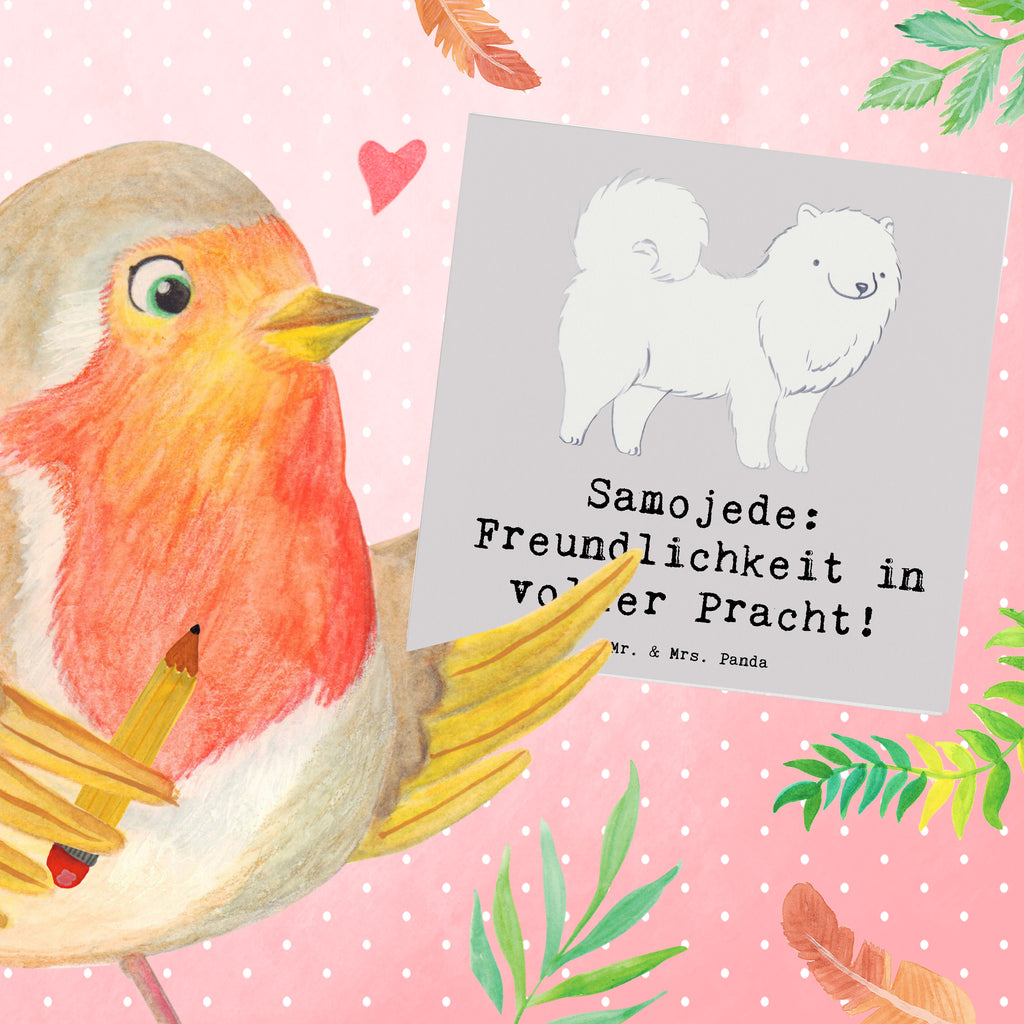 Deluxe Karte Samojede Freundlichkeit Karte, Grußkarte, Klappkarte, Einladungskarte, Glückwunschkarte, Hochzeitskarte, Geburtstagskarte, Hochwertige Grußkarte, Hochwertige Klappkarte, Hund, Hunderasse, Rassehund, Hundebesitzer, Geschenk, Tierfreund, Schenken, Welpe