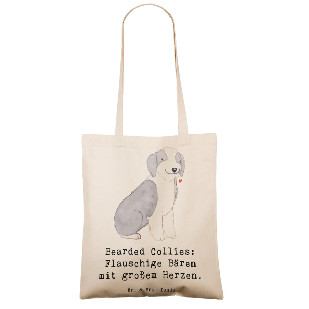 Tragetasche Bearded Collie Bärenherz Beuteltasche, Beutel, Einkaufstasche, Jutebeutel, Stoffbeutel, Tasche, Shopper, Umhängetasche, Strandtasche, Schultertasche, Stofftasche, Tragetasche, Badetasche, Jutetasche, Einkaufstüte, Laptoptasche, Hund, Hunderasse, Rassehund, Hundebesitzer, Geschenk, Tierfreund, Schenken, Welpe