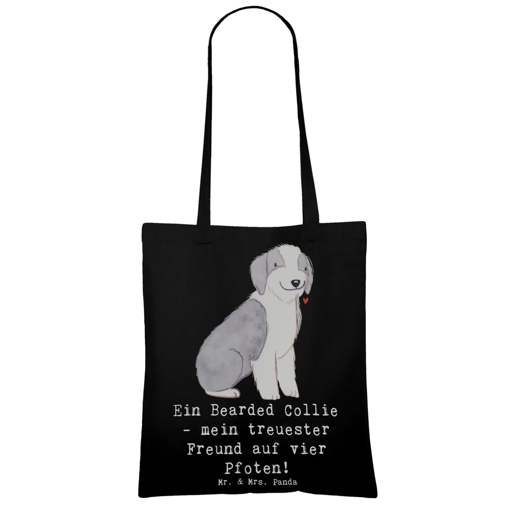 Tragetasche Bearded Collie Freund Beuteltasche, Beutel, Einkaufstasche, Jutebeutel, Stoffbeutel, Tasche, Shopper, Umhängetasche, Strandtasche, Schultertasche, Stofftasche, Tragetasche, Badetasche, Jutetasche, Einkaufstüte, Laptoptasche, Hund, Hunderasse, Rassehund, Hundebesitzer, Geschenk, Tierfreund, Schenken, Welpe