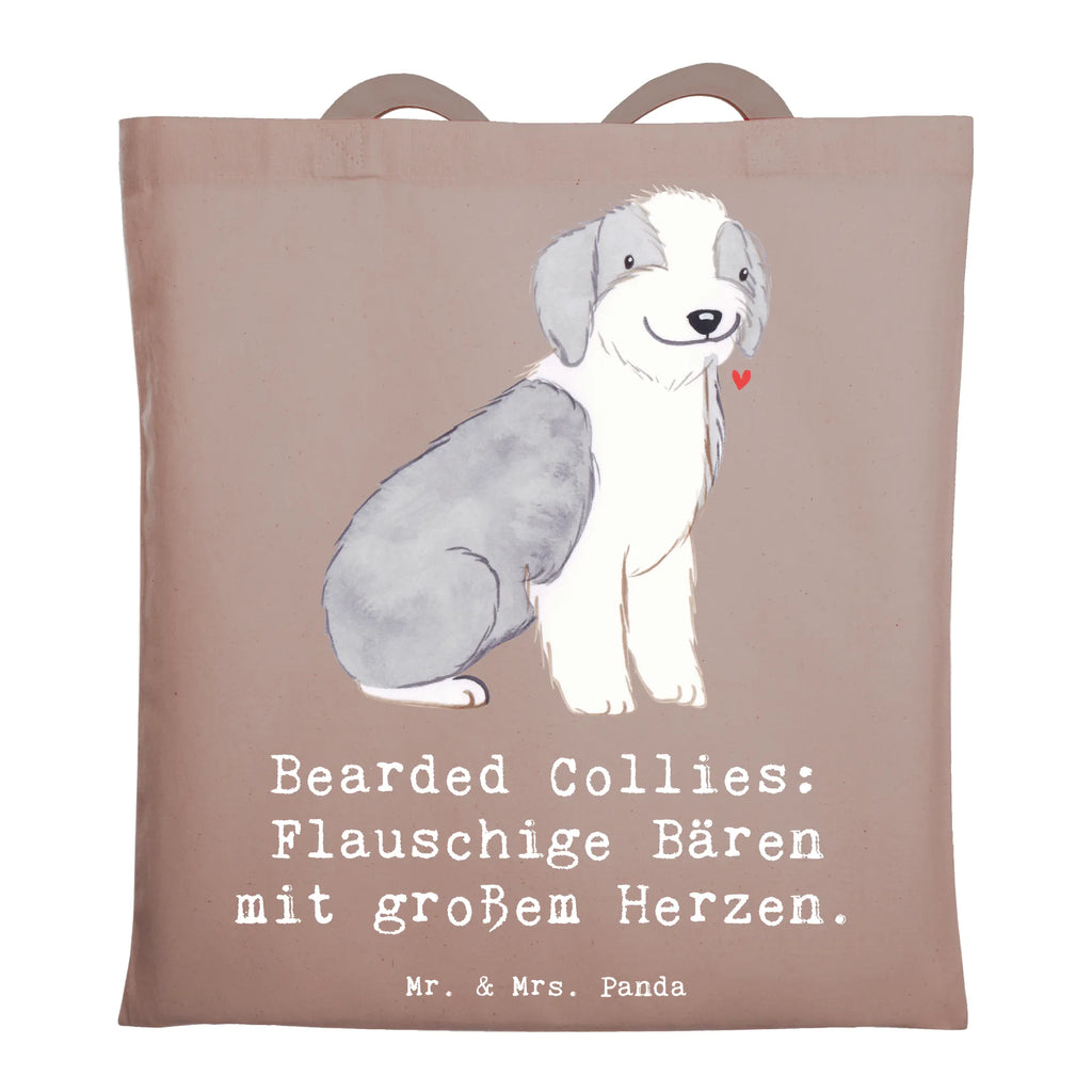 Tragetasche Bearded Collie Bärenherz Beuteltasche, Beutel, Einkaufstasche, Jutebeutel, Stoffbeutel, Tasche, Shopper, Umhängetasche, Strandtasche, Schultertasche, Stofftasche, Tragetasche, Badetasche, Jutetasche, Einkaufstüte, Laptoptasche, Hund, Hunderasse, Rassehund, Hundebesitzer, Geschenk, Tierfreund, Schenken, Welpe