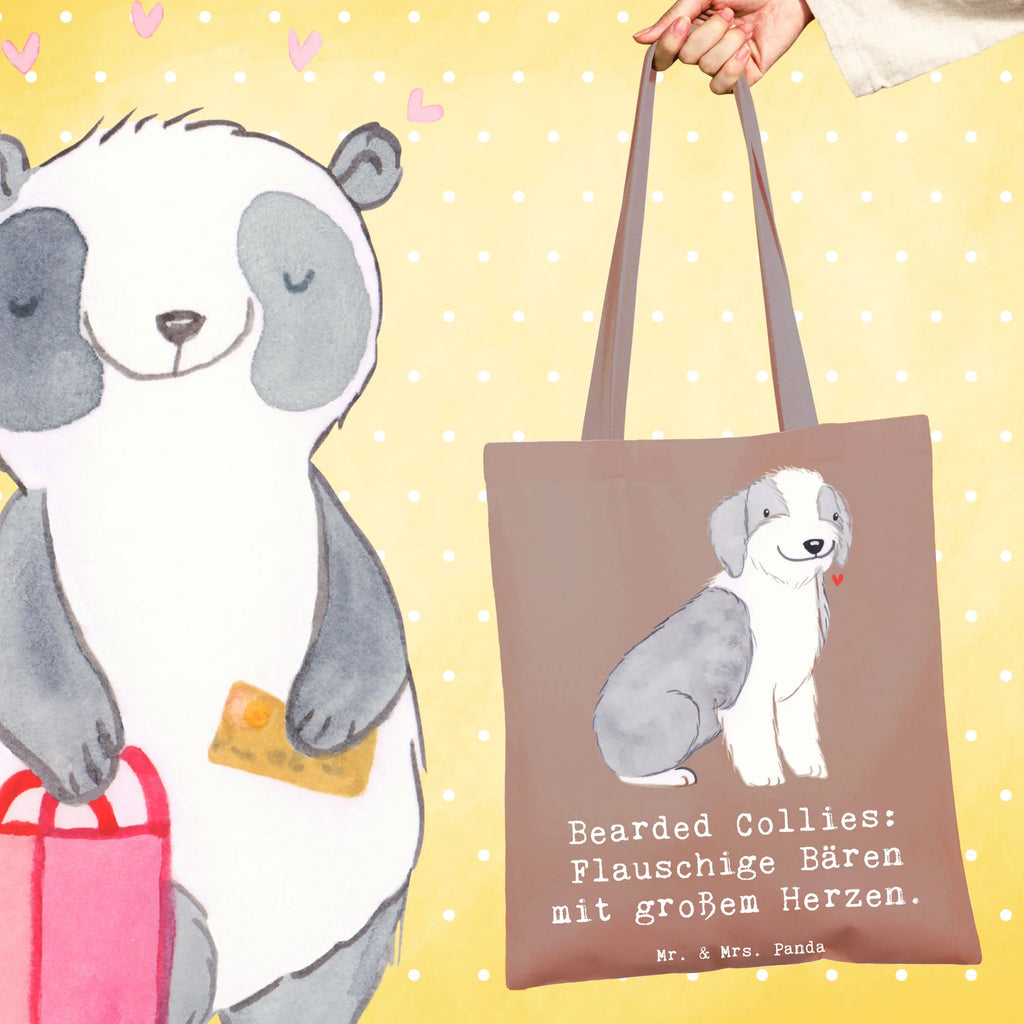 Tragetasche Bearded Collie Bärenherz Beuteltasche, Beutel, Einkaufstasche, Jutebeutel, Stoffbeutel, Tasche, Shopper, Umhängetasche, Strandtasche, Schultertasche, Stofftasche, Tragetasche, Badetasche, Jutetasche, Einkaufstüte, Laptoptasche, Hund, Hunderasse, Rassehund, Hundebesitzer, Geschenk, Tierfreund, Schenken, Welpe