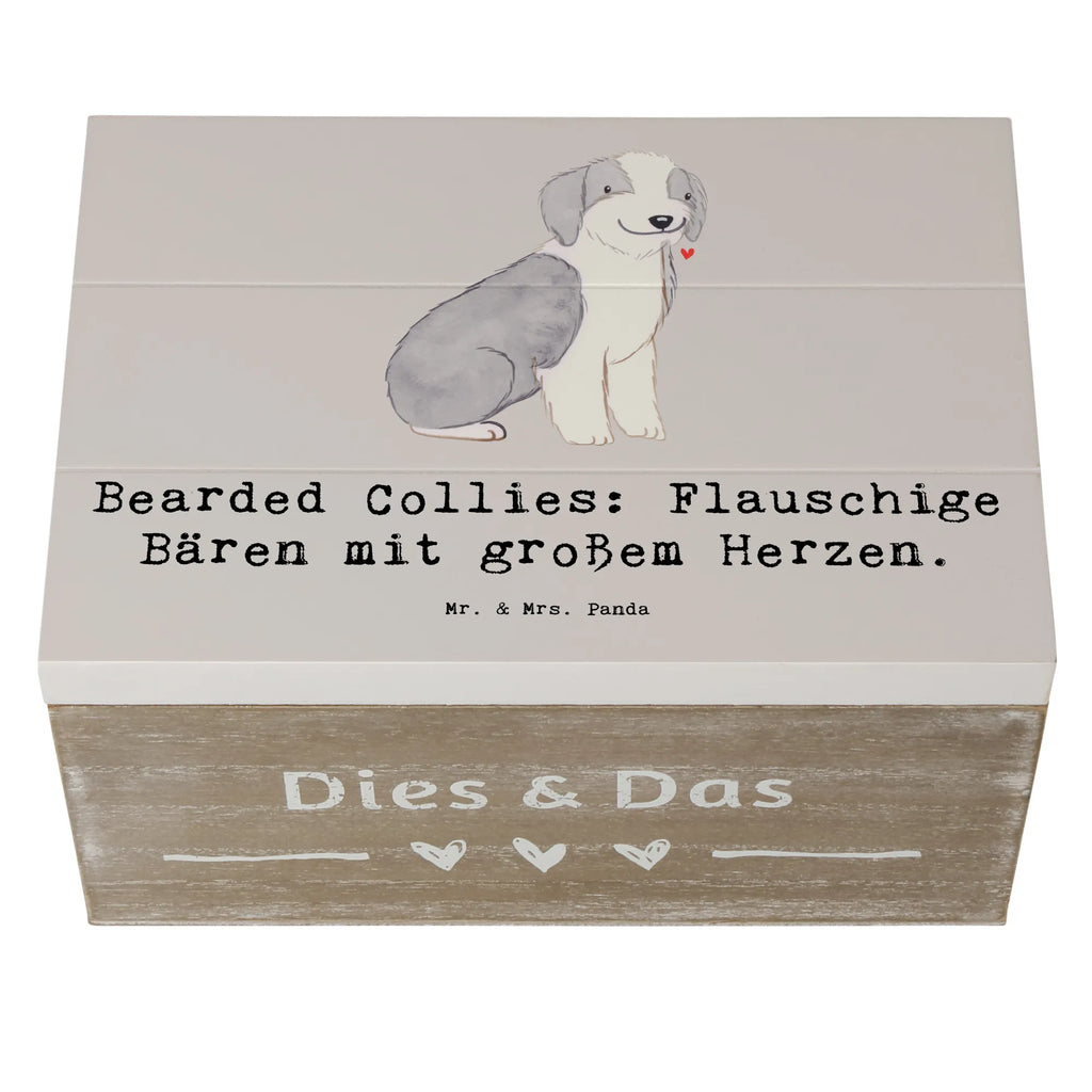 Holzkiste Bearded Collie Bärenherz Holzkiste, Kiste, Schatzkiste, Truhe, Schatulle, XXL, Erinnerungsbox, Erinnerungskiste, Dekokiste, Aufbewahrungsbox, Geschenkbox, Geschenkdose, Hund, Hunderasse, Rassehund, Hundebesitzer, Geschenk, Tierfreund, Schenken, Welpe