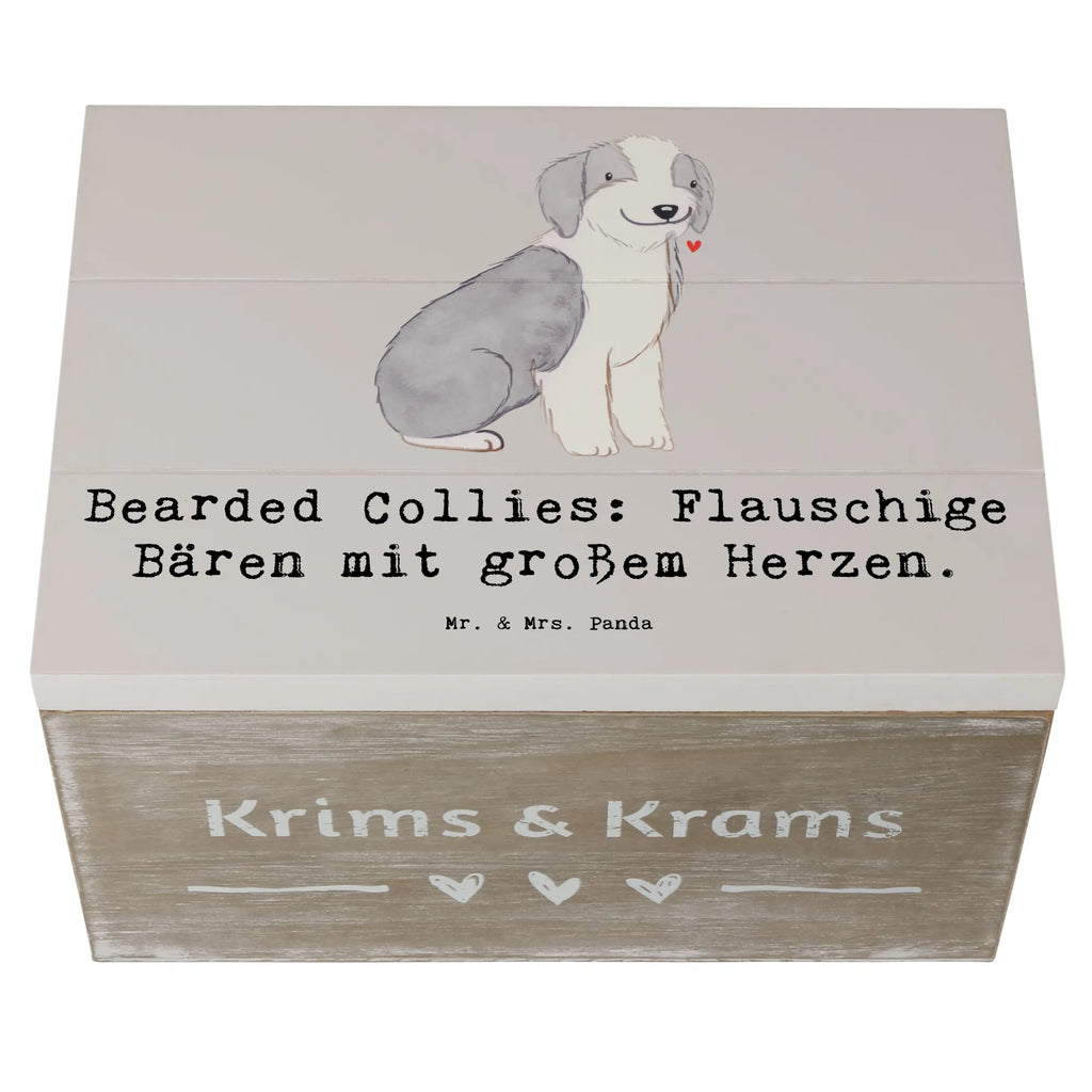 Holzkiste Bearded Collie Bärenherz Holzkiste, Kiste, Schatzkiste, Truhe, Schatulle, XXL, Erinnerungsbox, Erinnerungskiste, Dekokiste, Aufbewahrungsbox, Geschenkbox, Geschenkdose, Hund, Hunderasse, Rassehund, Hundebesitzer, Geschenk, Tierfreund, Schenken, Welpe