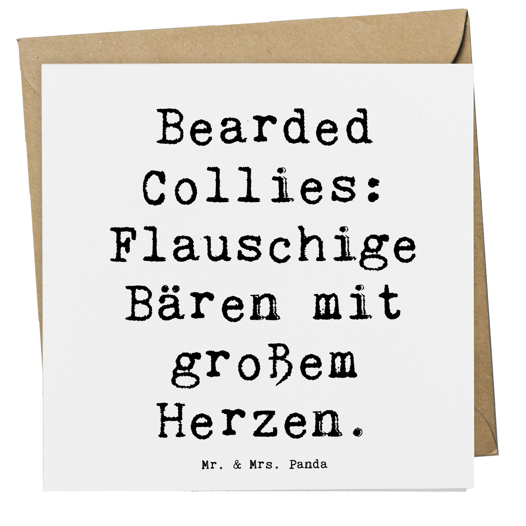 Deluxe Karte Spruch Bearded Collie Bärenherz Karte, Grußkarte, Klappkarte, Einladungskarte, Glückwunschkarte, Hochzeitskarte, Geburtstagskarte, Hochwertige Grußkarte, Hochwertige Klappkarte, Hund, Hunderasse, Rassehund, Hundebesitzer, Geschenk, Tierfreund, Schenken, Welpe