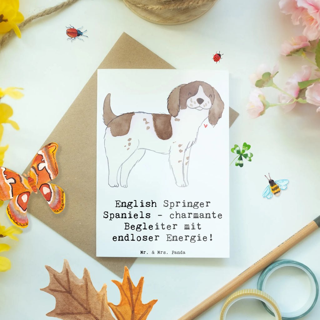 Grußkarte English Springer Spaniel Charme Grußkarte, Klappkarte, Einladungskarte, Glückwunschkarte, Hochzeitskarte, Geburtstagskarte, Karte, Ansichtskarten, Hund, Hunderasse, Rassehund, Hundebesitzer, Geschenk, Tierfreund, Schenken, Welpe