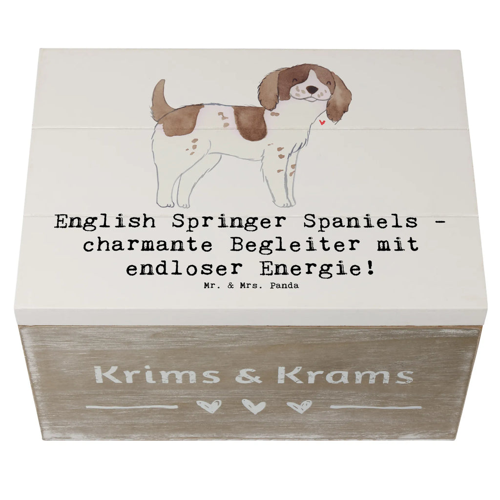 Holzkiste English Springer Spaniel Charme Holzkiste, Kiste, Schatzkiste, Truhe, Schatulle, XXL, Erinnerungsbox, Erinnerungskiste, Dekokiste, Aufbewahrungsbox, Geschenkbox, Geschenkdose, Hund, Hunderasse, Rassehund, Hundebesitzer, Geschenk, Tierfreund, Schenken, Welpe