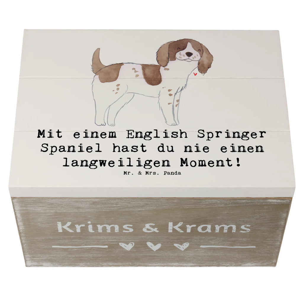 Holzkiste English Springer Spaniel Spaß Holzkiste, Kiste, Schatzkiste, Truhe, Schatulle, XXL, Erinnerungsbox, Erinnerungskiste, Dekokiste, Aufbewahrungsbox, Geschenkbox, Geschenkdose, Hund, Hunderasse, Rassehund, Hundebesitzer, Geschenk, Tierfreund, Schenken, Welpe