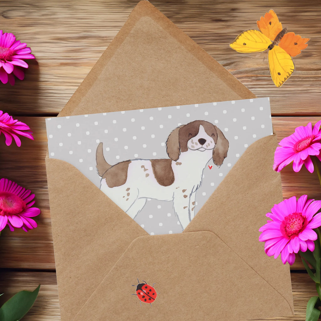 Deluxe Karte English Springer Spaniel Charme Karte, Grußkarte, Klappkarte, Einladungskarte, Glückwunschkarte, Hochzeitskarte, Geburtstagskarte, Hochwertige Grußkarte, Hochwertige Klappkarte, Hund, Hunderasse, Rassehund, Hundebesitzer, Geschenk, Tierfreund, Schenken, Welpe