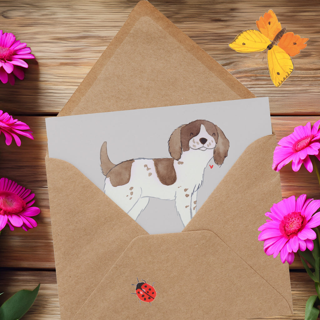 Deluxe Karte English Springer Spaniel Spaß Karte, Grußkarte, Klappkarte, Einladungskarte, Glückwunschkarte, Hochzeitskarte, Geburtstagskarte, Hochwertige Grußkarte, Hochwertige Klappkarte, Hund, Hunderasse, Rassehund, Hundebesitzer, Geschenk, Tierfreund, Schenken, Welpe