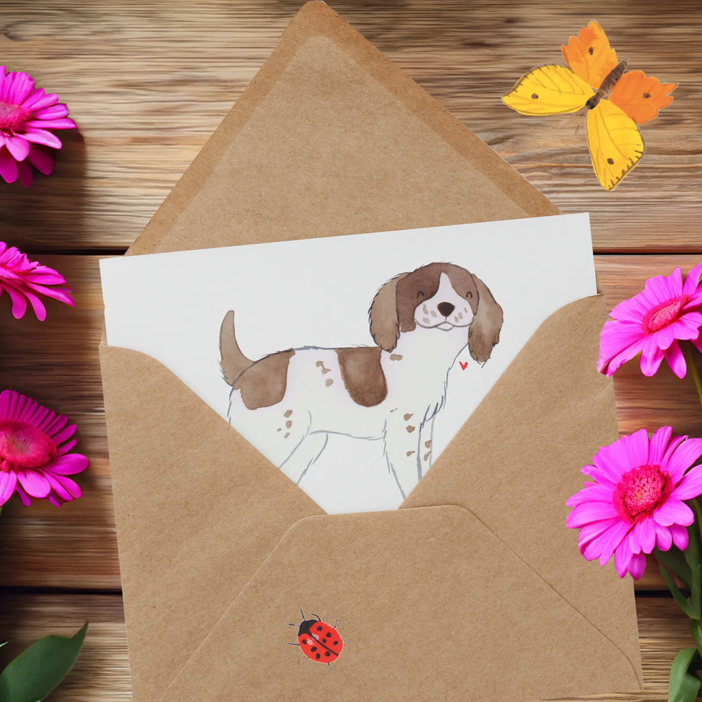 Deluxe Karte English Springer Spaniel Charme Karte, Grußkarte, Klappkarte, Einladungskarte, Glückwunschkarte, Hochzeitskarte, Geburtstagskarte, Hochwertige Grußkarte, Hochwertige Klappkarte, Hund, Hunderasse, Rassehund, Hundebesitzer, Geschenk, Tierfreund, Schenken, Welpe