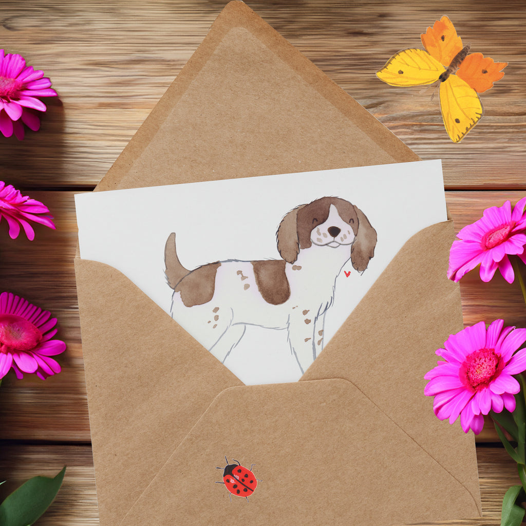 Deluxe Karte English Springer Spaniel Spaß Karte, Grußkarte, Klappkarte, Einladungskarte, Glückwunschkarte, Hochzeitskarte, Geburtstagskarte, Hochwertige Grußkarte, Hochwertige Klappkarte, Hund, Hunderasse, Rassehund, Hundebesitzer, Geschenk, Tierfreund, Schenken, Welpe