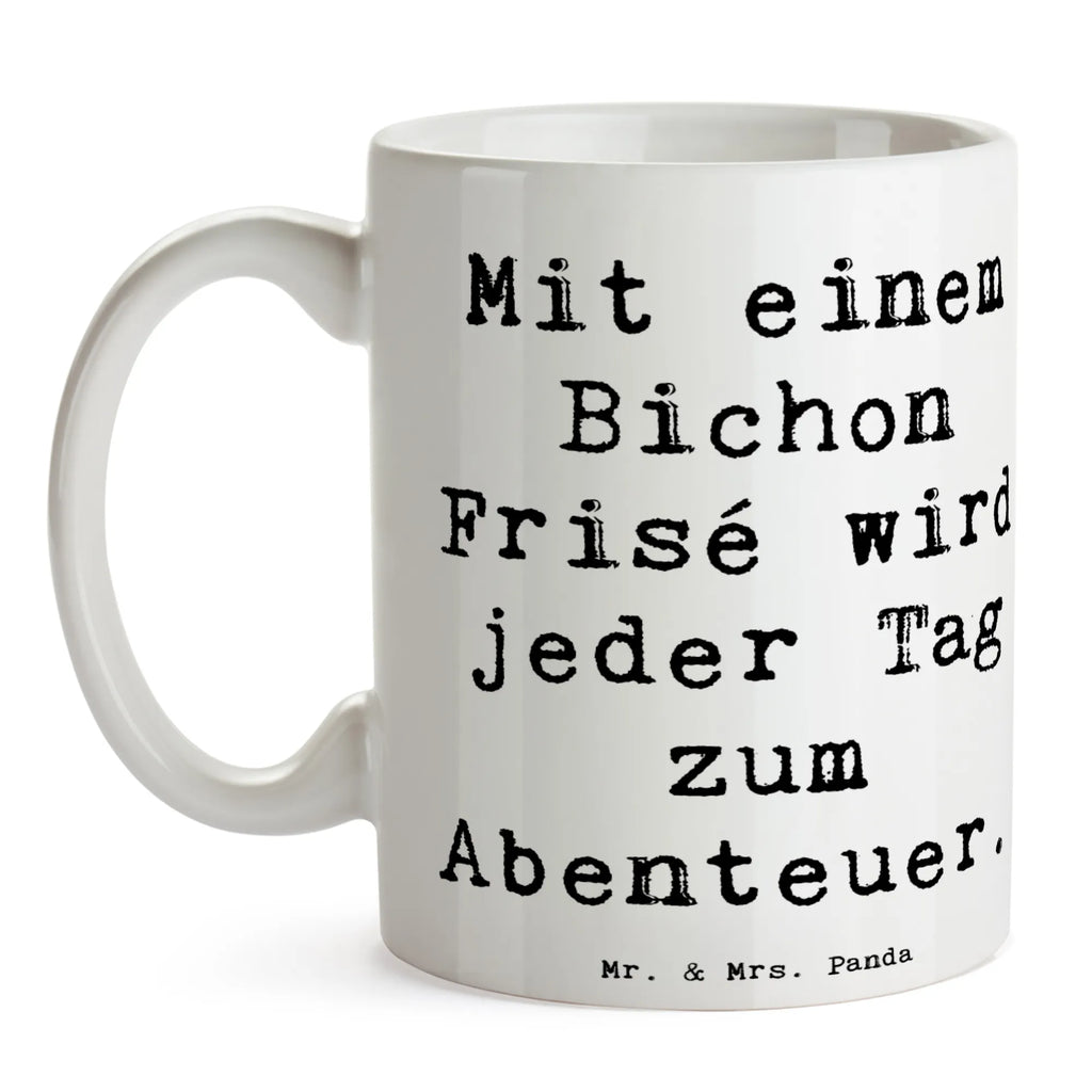 Tasse Spruch Mit einem Bichon Frisé wird jeder Tag zum Abenteuer. Tasse, Kaffeetasse, Teetasse, Becher, Kaffeebecher, Teebecher, Keramiktasse, Porzellantasse, Büro Tasse, Geschenk Tasse, Tasse Sprüche, Tasse Motive, Kaffeetassen, Tasse bedrucken, Designer Tasse, Cappuccino Tassen, Schöne Teetassen, Hund, Hunderasse, Rassehund, Hundebesitzer, Geschenk, Tierfreund, Schenken, Welpe