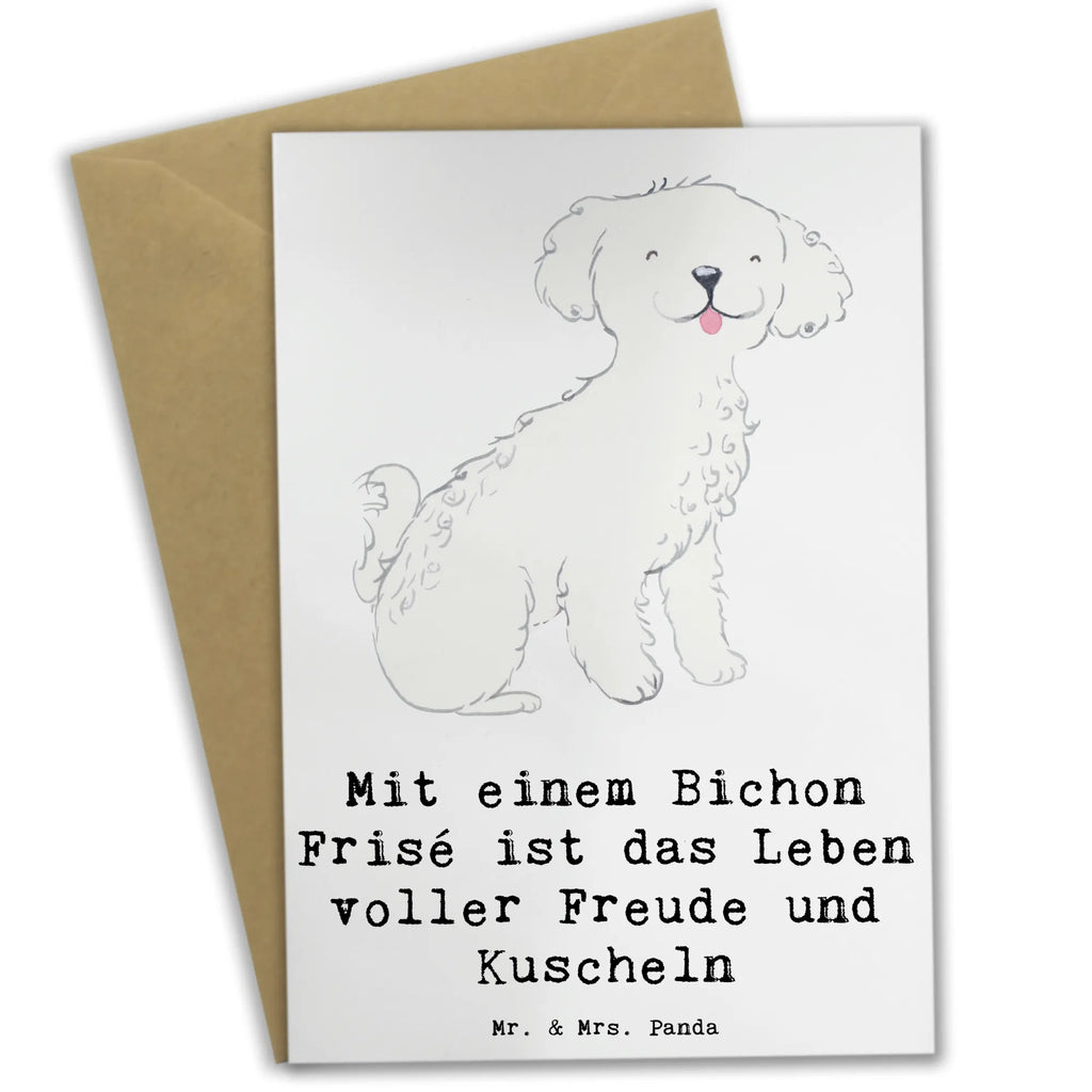 Grußkarte Bichon Frisé Freude Grußkarte, Klappkarte, Einladungskarte, Glückwunschkarte, Hochzeitskarte, Geburtstagskarte, Karte, Ansichtskarten, Hund, Hunderasse, Rassehund, Hundebesitzer, Geschenk, Tierfreund, Schenken, Welpe