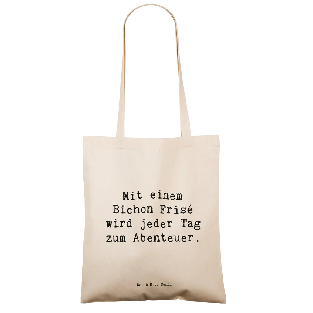 Tragetasche Spruch Mit einem Bichon Frisé wird jeder Tag zum Abenteuer. Beuteltasche, Beutel, Einkaufstasche, Jutebeutel, Stoffbeutel, Tasche, Shopper, Umhängetasche, Strandtasche, Schultertasche, Stofftasche, Tragetasche, Badetasche, Jutetasche, Einkaufstüte, Laptoptasche, Hund, Hunderasse, Rassehund, Hundebesitzer, Geschenk, Tierfreund, Schenken, Welpe