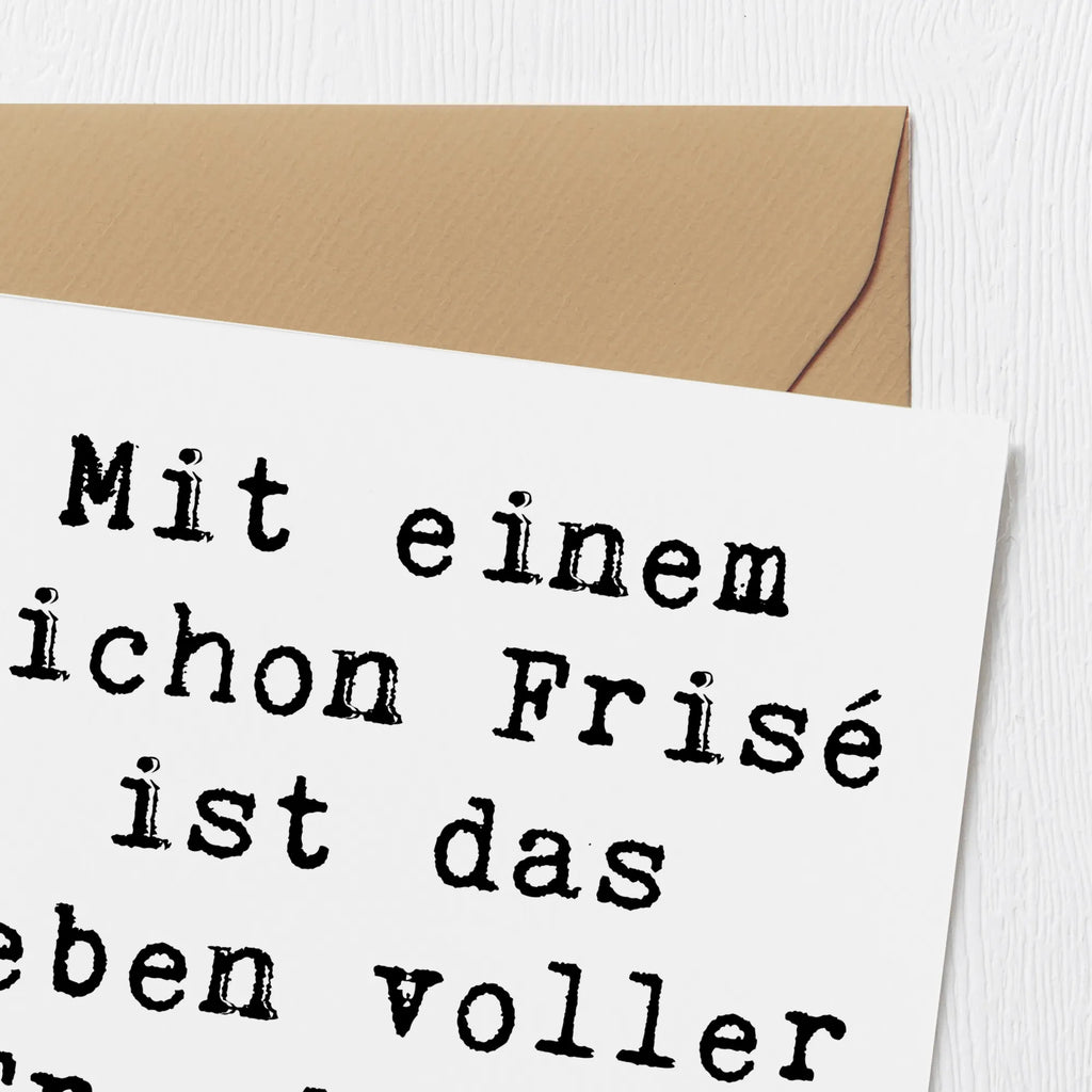 Deluxe Karte Spruch Bichon Frisé Freude Karte, Grußkarte, Klappkarte, Einladungskarte, Glückwunschkarte, Hochzeitskarte, Geburtstagskarte, Hochwertige Grußkarte, Hochwertige Klappkarte, Hund, Hunderasse, Rassehund, Hundebesitzer, Geschenk, Tierfreund, Schenken, Welpe