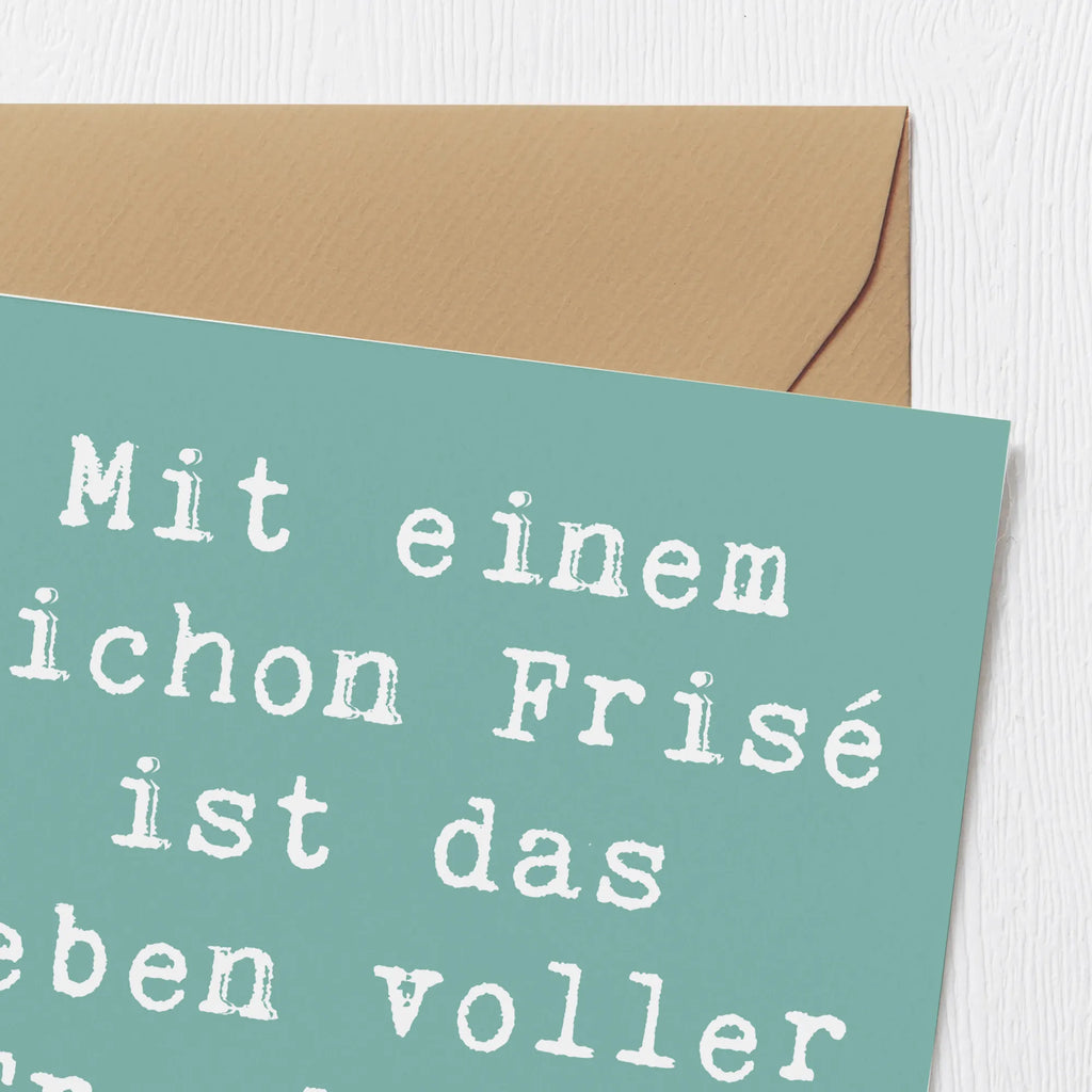 Deluxe Karte Spruch Bichon Frisé Freude Karte, Grußkarte, Klappkarte, Einladungskarte, Glückwunschkarte, Hochzeitskarte, Geburtstagskarte, Hochwertige Grußkarte, Hochwertige Klappkarte, Hund, Hunderasse, Rassehund, Hundebesitzer, Geschenk, Tierfreund, Schenken, Welpe