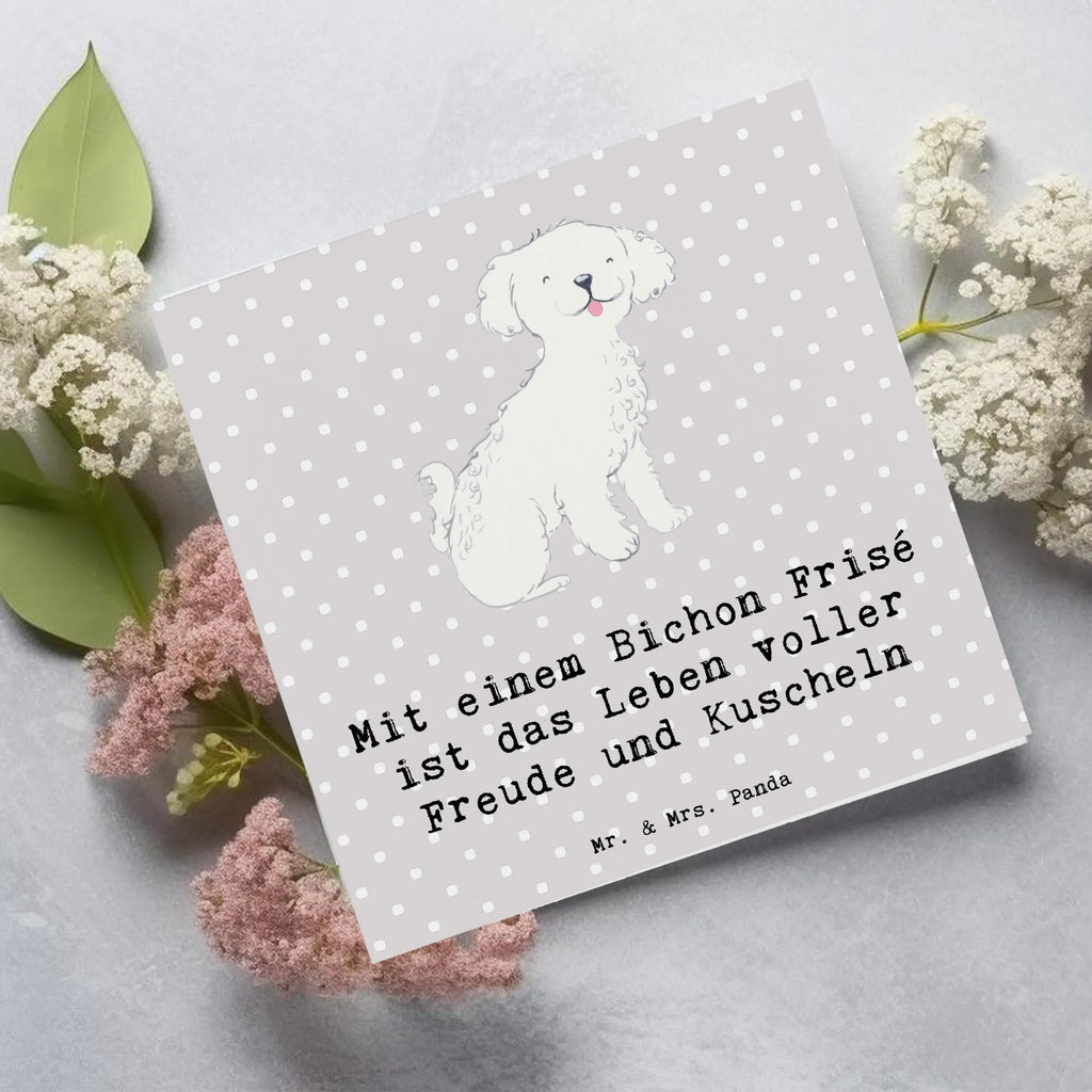 Deluxe Karte Bichon Frisé Freude Karte, Grußkarte, Klappkarte, Einladungskarte, Glückwunschkarte, Hochzeitskarte, Geburtstagskarte, Hochwertige Grußkarte, Hochwertige Klappkarte, Hund, Hunderasse, Rassehund, Hundebesitzer, Geschenk, Tierfreund, Schenken, Welpe