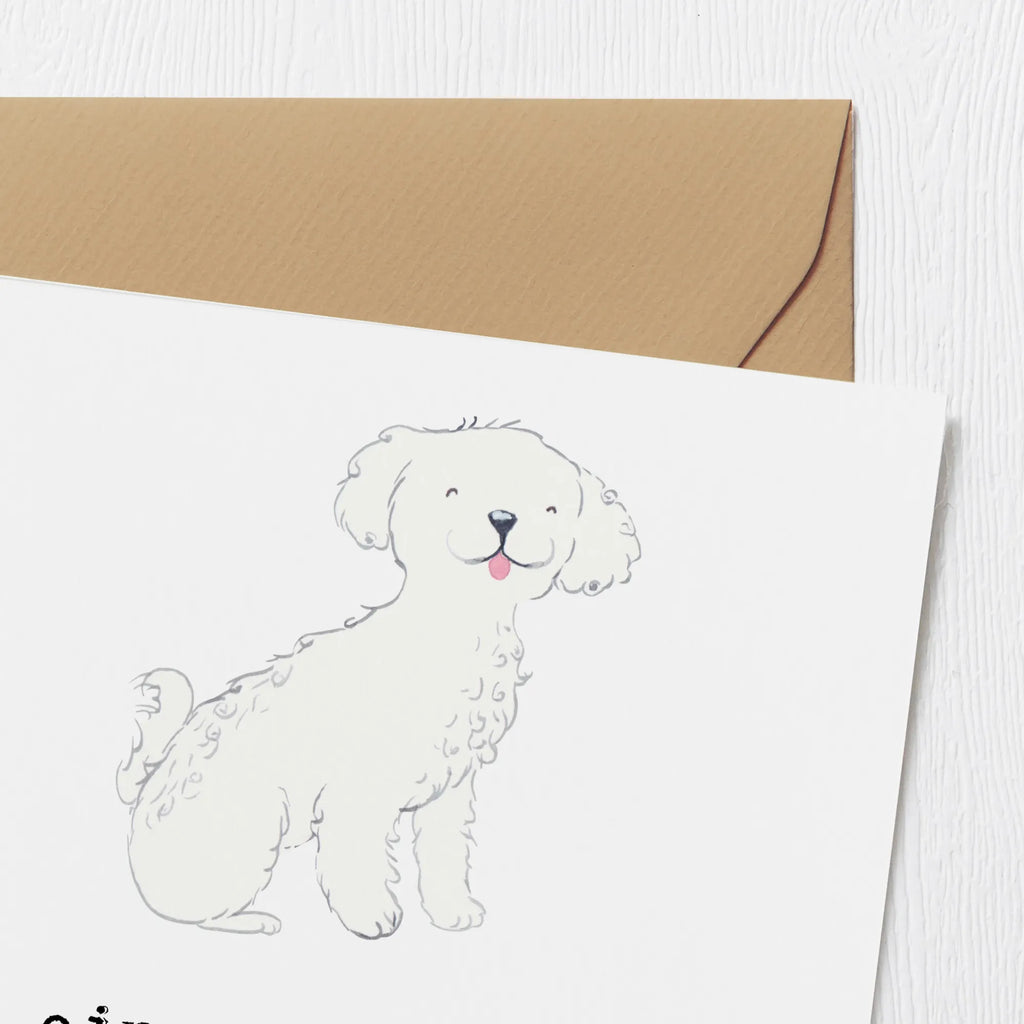 Deluxe Karte Bichon Frisé Freude Karte, Grußkarte, Klappkarte, Einladungskarte, Glückwunschkarte, Hochzeitskarte, Geburtstagskarte, Hochwertige Grußkarte, Hochwertige Klappkarte, Hund, Hunderasse, Rassehund, Hundebesitzer, Geschenk, Tierfreund, Schenken, Welpe