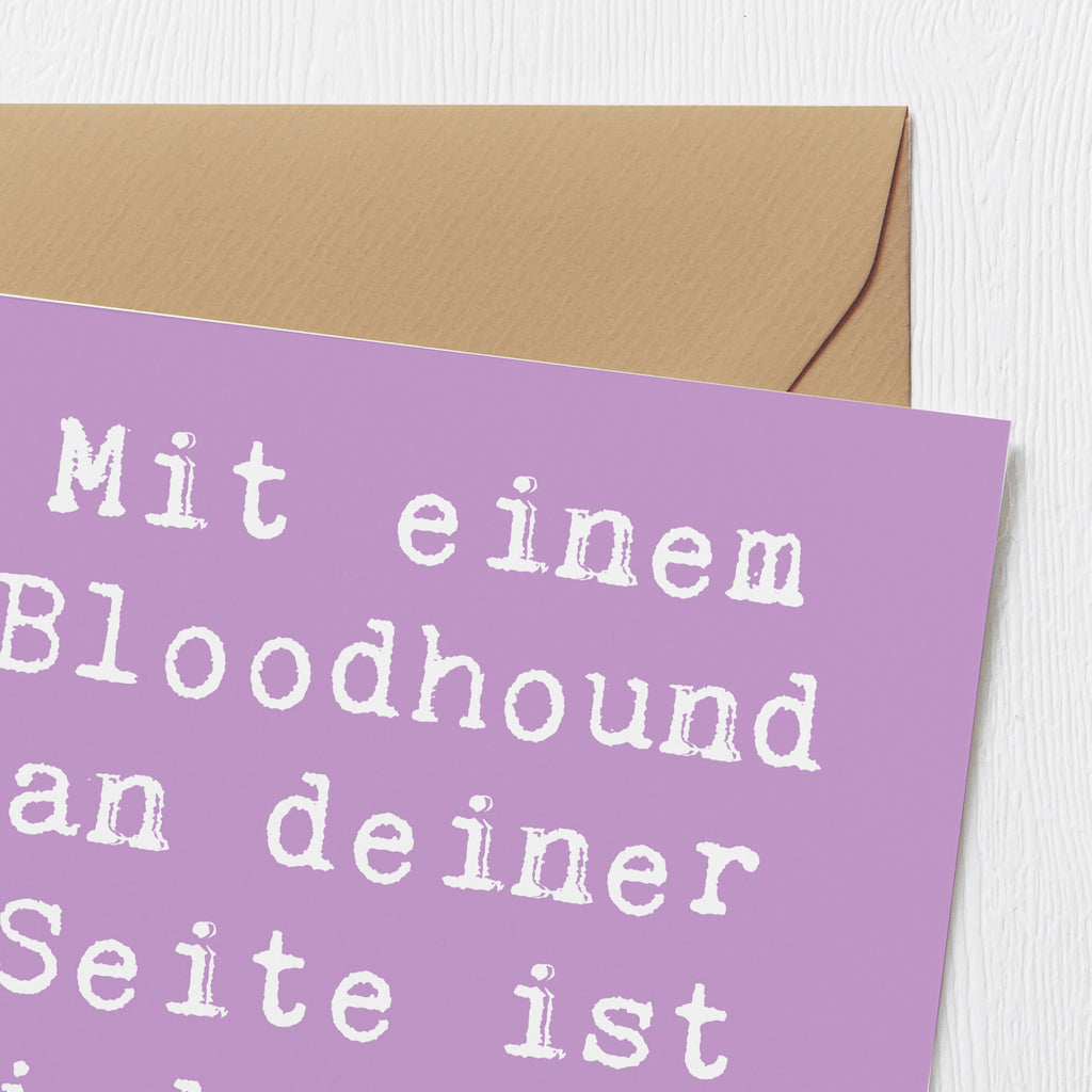 Deluxe Karte Spruch Bloodhound Spur Karte, Grußkarte, Klappkarte, Einladungskarte, Glückwunschkarte, Hochzeitskarte, Geburtstagskarte, Hochwertige Grußkarte, Hochwertige Klappkarte, Hund, Hunderasse, Rassehund, Hundebesitzer, Geschenk, Tierfreund, Schenken, Welpe