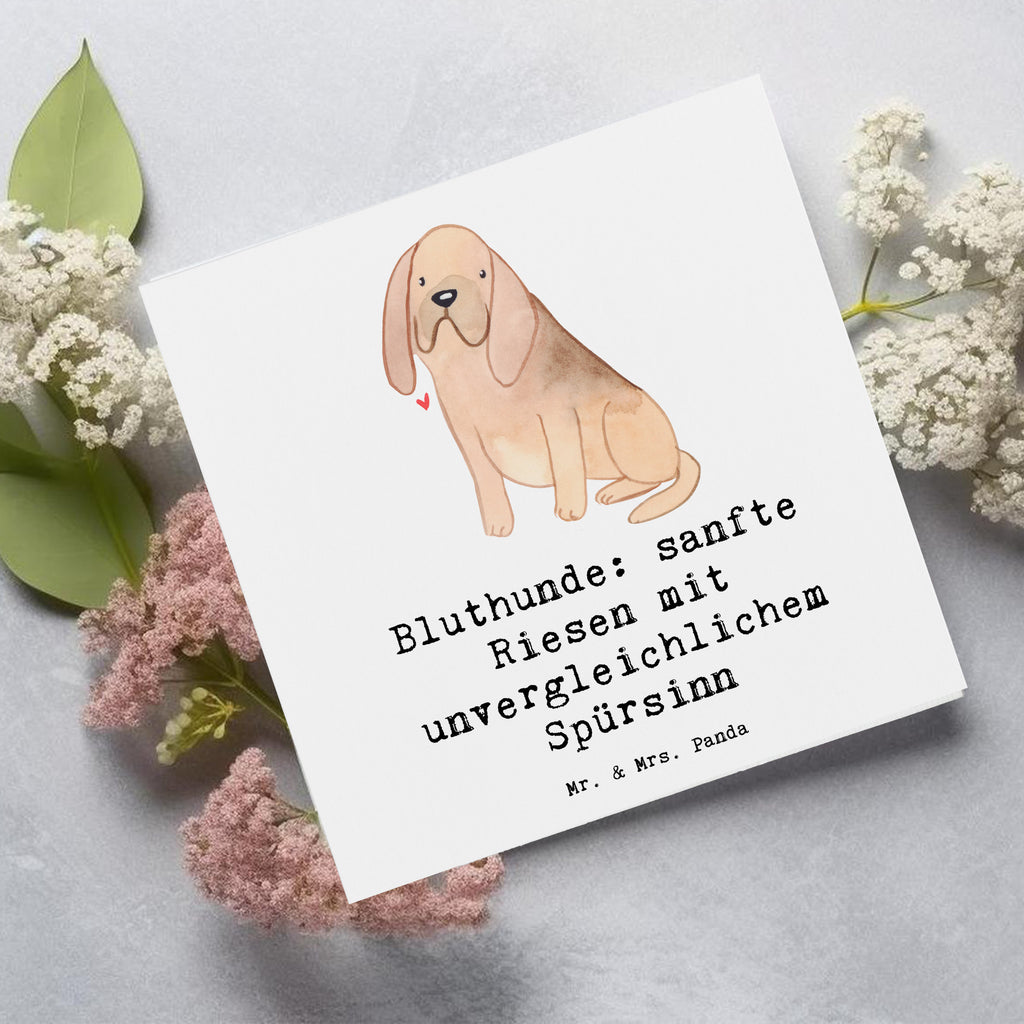 Deluxe Karte Bluthunde Karte, Grußkarte, Klappkarte, Einladungskarte, Glückwunschkarte, Hochzeitskarte, Geburtstagskarte, Hochwertige Grußkarte, Hochwertige Klappkarte, Hund, Hunderasse, Rassehund, Hundebesitzer, Geschenk, Tierfreund, Schenken, Welpe