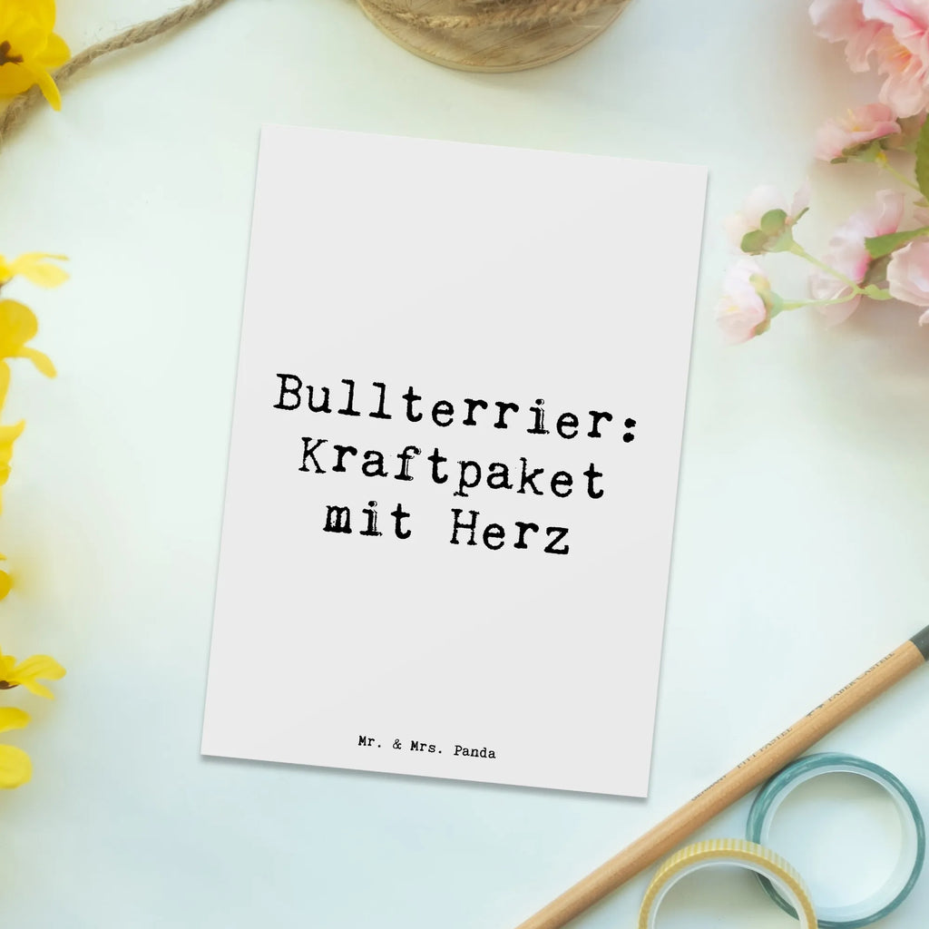 Postkarte Spruch Bullterrier Kraftpaket Postkarte, Karte, Geschenkkarte, Grußkarte, Einladung, Ansichtskarte, Geburtstagskarte, Einladungskarte, Dankeskarte, Ansichtskarten, Einladung Geburtstag, Einladungskarten Geburtstag, Hund, Hunderasse, Rassehund, Hundebesitzer, Geschenk, Tierfreund, Schenken, Welpe