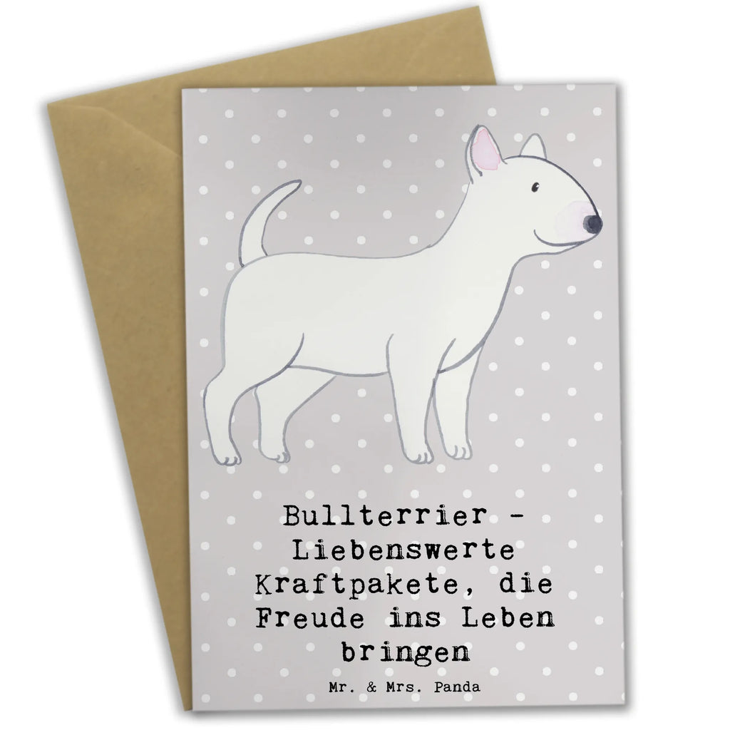 Grußkarte Bullterrier Kraftpaket Grußkarte, Klappkarte, Einladungskarte, Glückwunschkarte, Hochzeitskarte, Geburtstagskarte, Karte, Ansichtskarten, Hund, Hunderasse, Rassehund, Hundebesitzer, Geschenk, Tierfreund, Schenken, Welpe