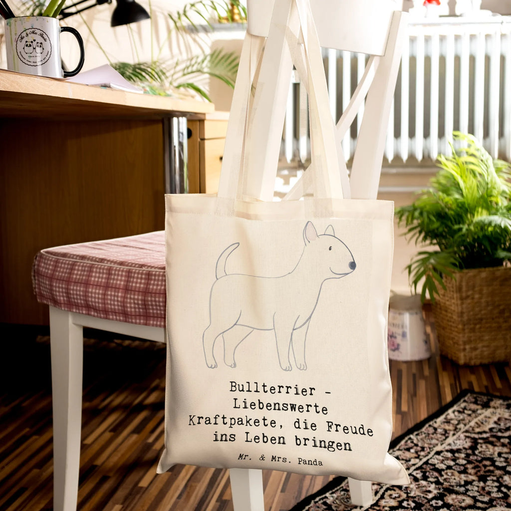 Tragetasche Bullterrier Kraftpaket Beuteltasche, Beutel, Einkaufstasche, Jutebeutel, Stoffbeutel, Tasche, Shopper, Umhängetasche, Strandtasche, Schultertasche, Stofftasche, Tragetasche, Badetasche, Jutetasche, Einkaufstüte, Laptoptasche, Hund, Hunderasse, Rassehund, Hundebesitzer, Geschenk, Tierfreund, Schenken, Welpe