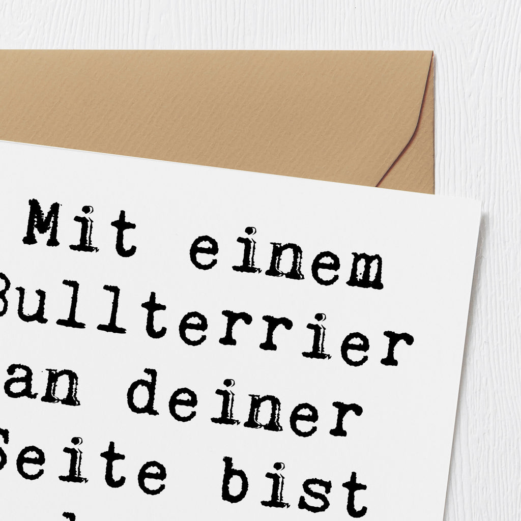 Deluxe Karte Spruch Bullterrier Begleiter Karte, Grußkarte, Klappkarte, Einladungskarte, Glückwunschkarte, Hochzeitskarte, Geburtstagskarte, Hochwertige Grußkarte, Hochwertige Klappkarte, Hund, Hunderasse, Rassehund, Hundebesitzer, Geschenk, Tierfreund, Schenken, Welpe