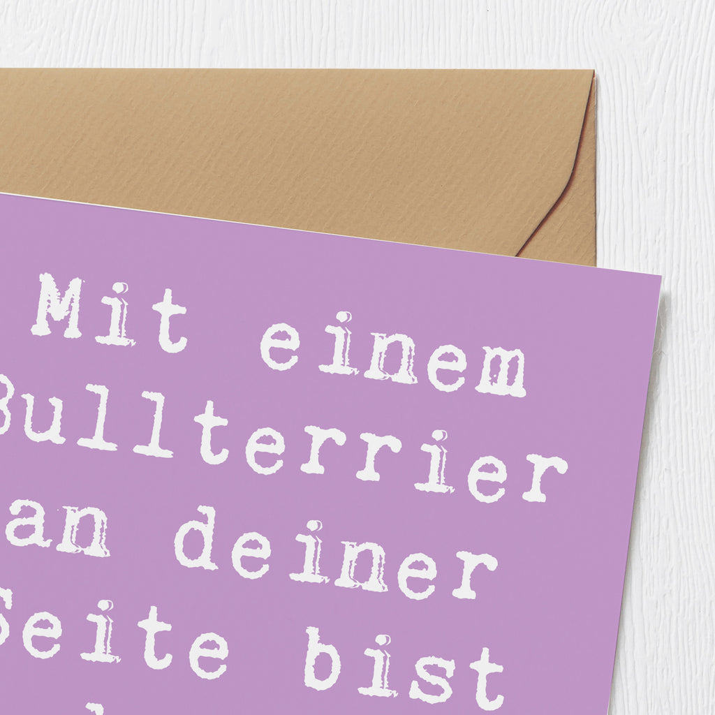 Deluxe Karte Spruch Bullterrier Begleiter Karte, Grußkarte, Klappkarte, Einladungskarte, Glückwunschkarte, Hochzeitskarte, Geburtstagskarte, Hochwertige Grußkarte, Hochwertige Klappkarte, Hund, Hunderasse, Rassehund, Hundebesitzer, Geschenk, Tierfreund, Schenken, Welpe