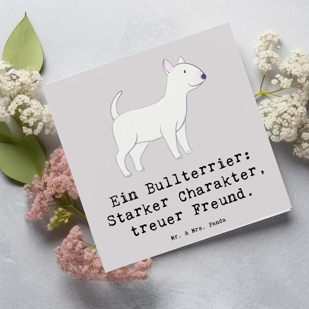 Deluxe Karte Bullterrier Freund Karte, Grußkarte, Klappkarte, Einladungskarte, Glückwunschkarte, Hochzeitskarte, Geburtstagskarte, Hochwertige Grußkarte, Hochwertige Klappkarte, Hund, Hunderasse, Rassehund, Hundebesitzer, Geschenk, Tierfreund, Schenken, Welpe