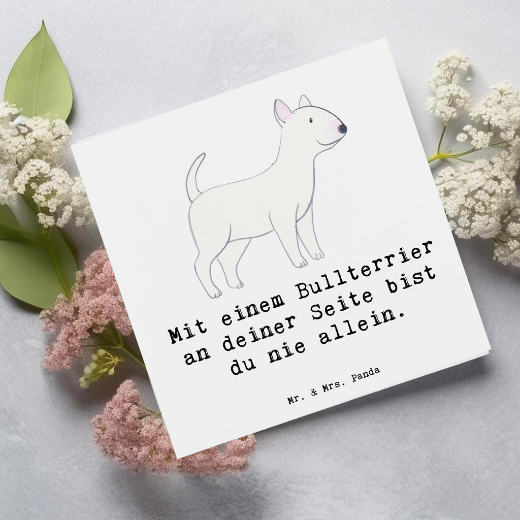 Deluxe Karte Bullterrier Begleiter Karte, Grußkarte, Klappkarte, Einladungskarte, Glückwunschkarte, Hochzeitskarte, Geburtstagskarte, Hochwertige Grußkarte, Hochwertige Klappkarte, Hund, Hunderasse, Rassehund, Hundebesitzer, Geschenk, Tierfreund, Schenken, Welpe