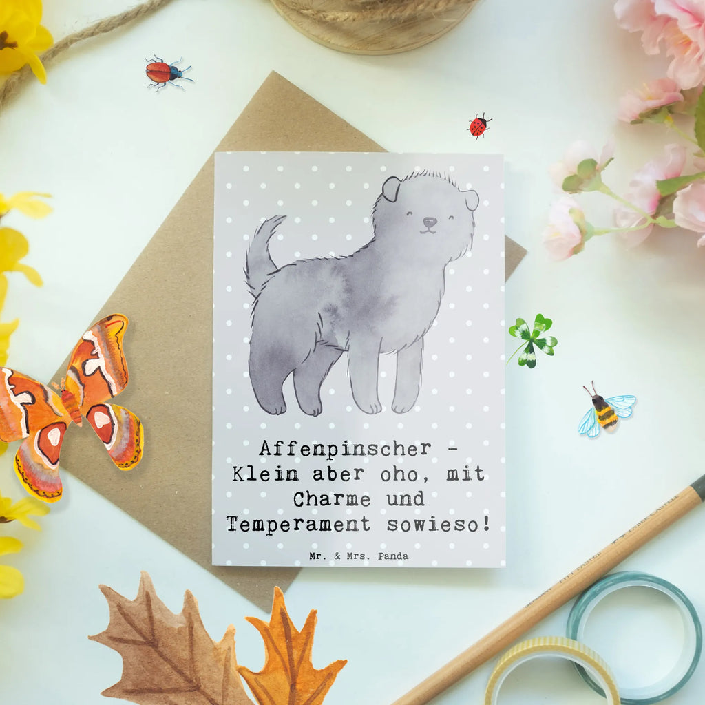 Grußkarte Affenpinscher Charme Grußkarte, Klappkarte, Einladungskarte, Glückwunschkarte, Hochzeitskarte, Geburtstagskarte, Karte, Ansichtskarten, Hund, Hunderasse, Rassehund, Hundebesitzer, Geschenk, Tierfreund, Schenken, Welpe