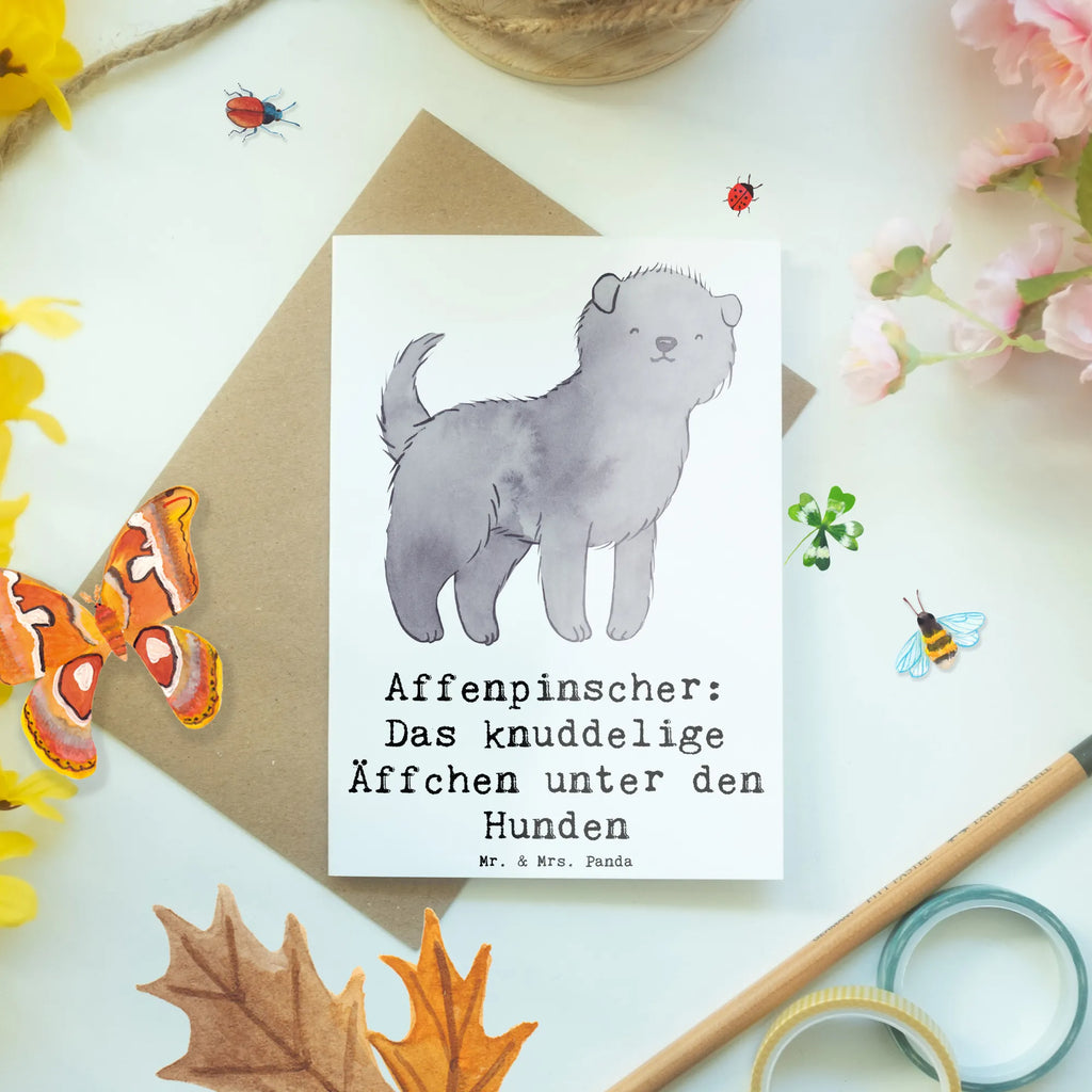 Grußkarte Affenpinscher Äffchen Grußkarte, Klappkarte, Einladungskarte, Glückwunschkarte, Hochzeitskarte, Geburtstagskarte, Karte, Ansichtskarten, Hund, Hunderasse, Rassehund, Hundebesitzer, Geschenk, Tierfreund, Schenken, Welpe