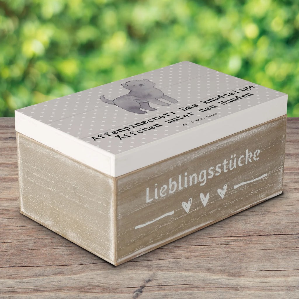 Holzkiste Affenpinscher Äffchen Holzkiste, Kiste, Schatzkiste, Truhe, Schatulle, XXL, Erinnerungsbox, Erinnerungskiste, Dekokiste, Aufbewahrungsbox, Geschenkbox, Geschenkdose, Hund, Hunderasse, Rassehund, Hundebesitzer, Geschenk, Tierfreund, Schenken, Welpe