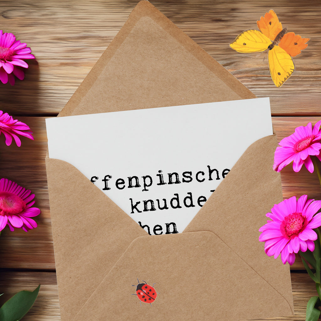 Deluxe Karte Spruch Affenpinscher Äffchen Karte, Grußkarte, Klappkarte, Einladungskarte, Glückwunschkarte, Hochzeitskarte, Geburtstagskarte, Hochwertige Grußkarte, Hochwertige Klappkarte, Hund, Hunderasse, Rassehund, Hundebesitzer, Geschenk, Tierfreund, Schenken, Welpe