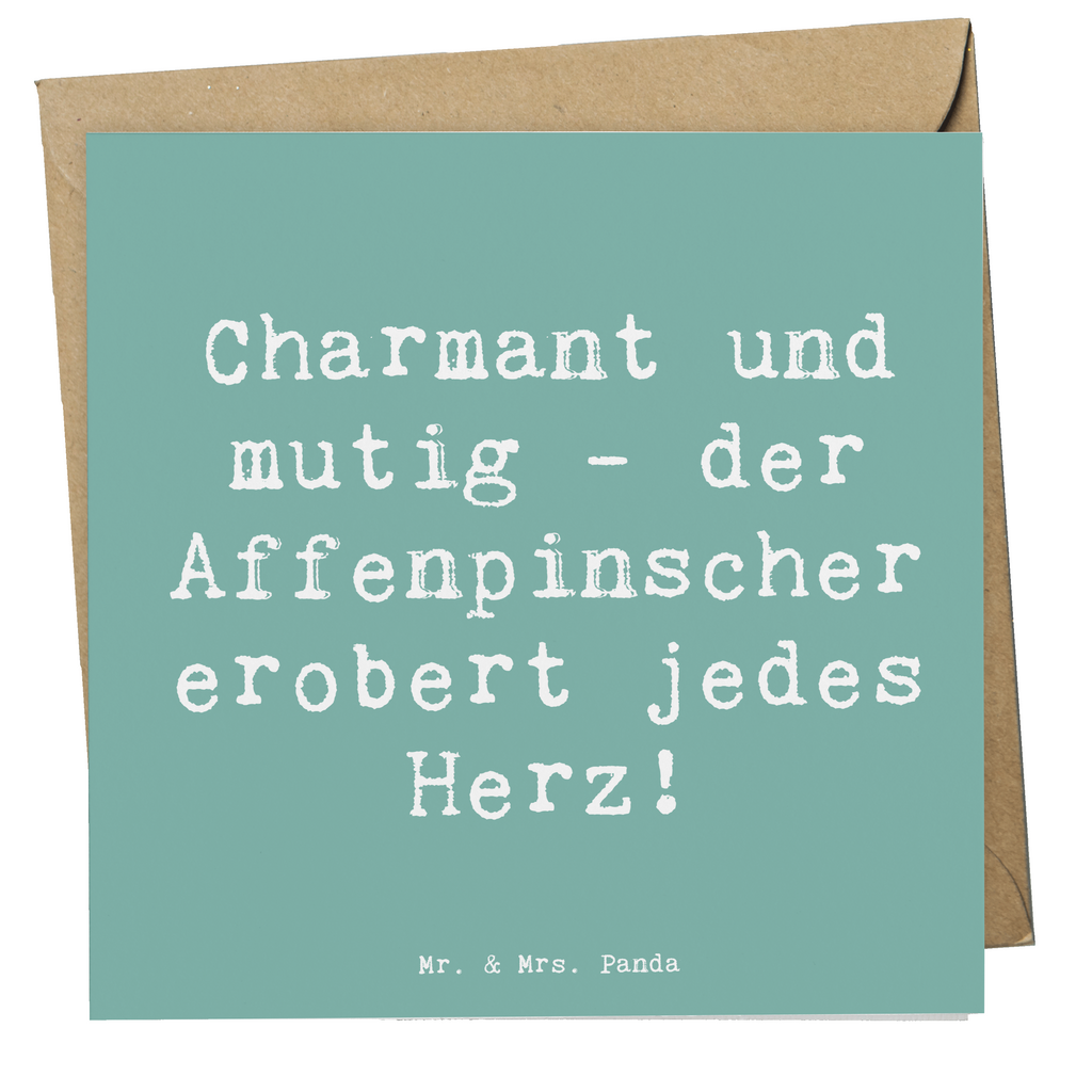 Deluxe Karte Spruch Affenpinscher Charmeur Karte, Grußkarte, Klappkarte, Einladungskarte, Glückwunschkarte, Hochzeitskarte, Geburtstagskarte, Hochwertige Grußkarte, Hochwertige Klappkarte, Hund, Hunderasse, Rassehund, Hundebesitzer, Geschenk, Tierfreund, Schenken, Welpe