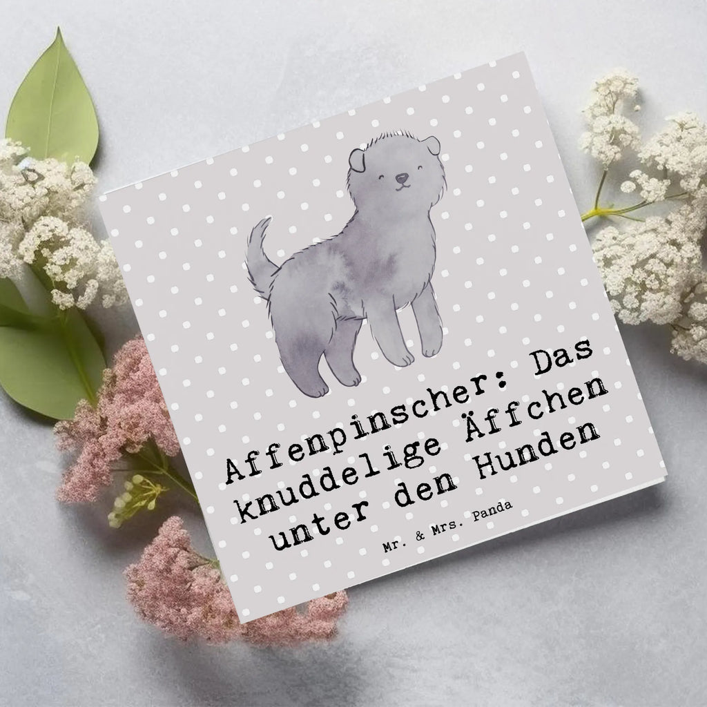 Deluxe Karte Affenpinscher Äffchen Karte, Grußkarte, Klappkarte, Einladungskarte, Glückwunschkarte, Hochzeitskarte, Geburtstagskarte, Hochwertige Grußkarte, Hochwertige Klappkarte, Hund, Hunderasse, Rassehund, Hundebesitzer, Geschenk, Tierfreund, Schenken, Welpe