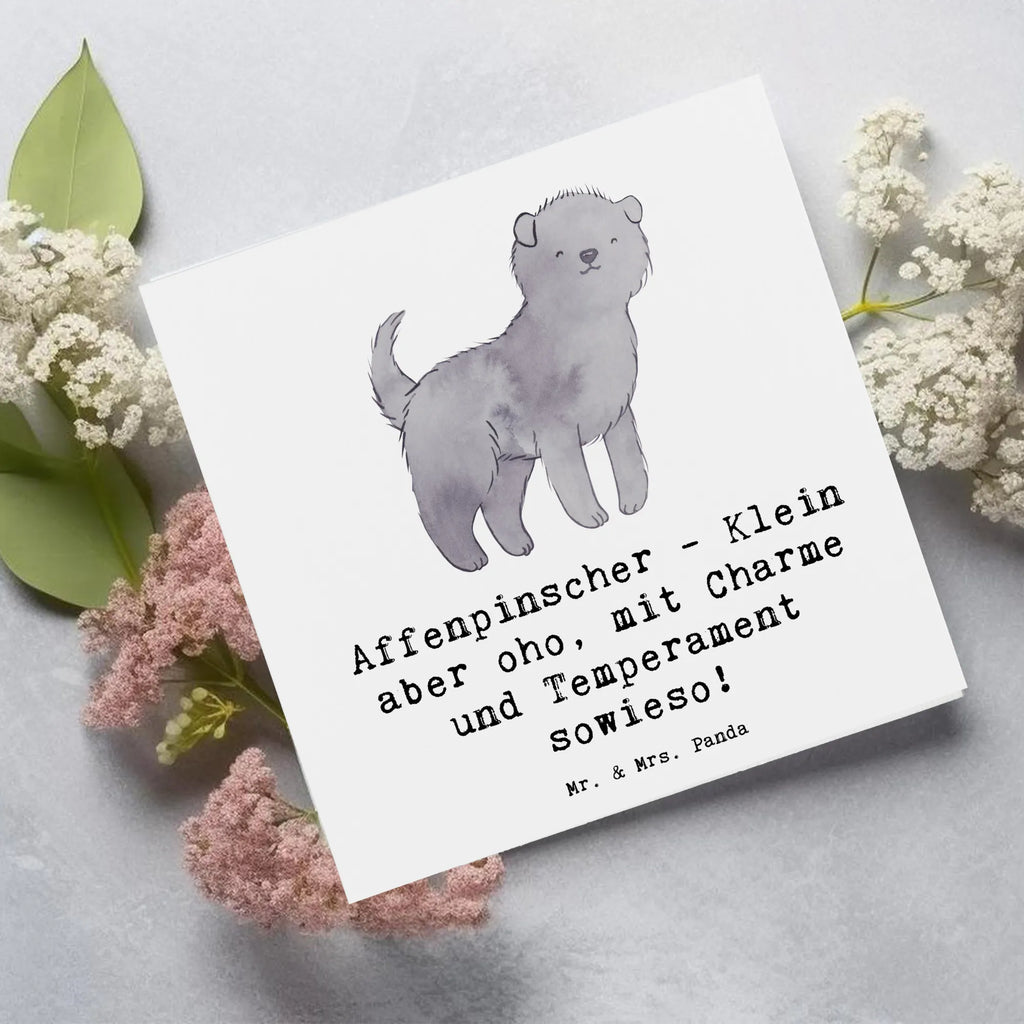 Deluxe Karte Affenpinscher Charme Karte, Grußkarte, Klappkarte, Einladungskarte, Glückwunschkarte, Hochzeitskarte, Geburtstagskarte, Hochwertige Grußkarte, Hochwertige Klappkarte, Hund, Hunderasse, Rassehund, Hundebesitzer, Geschenk, Tierfreund, Schenken, Welpe