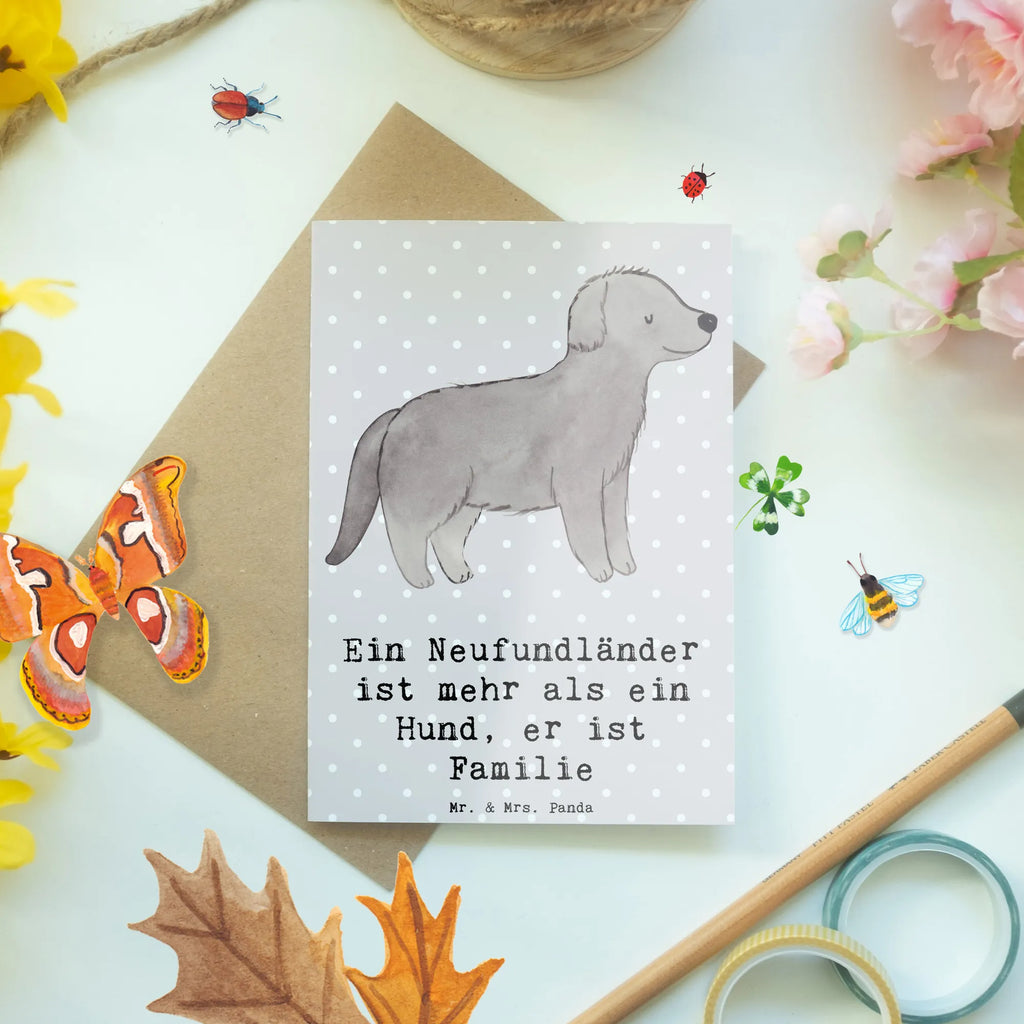 Grußkarte Neufundländer Familie Grußkarte, Klappkarte, Einladungskarte, Glückwunschkarte, Hochzeitskarte, Geburtstagskarte, Karte, Ansichtskarten, Hund, Hunderasse, Rassehund, Hundebesitzer, Geschenk, Tierfreund, Schenken, Welpe