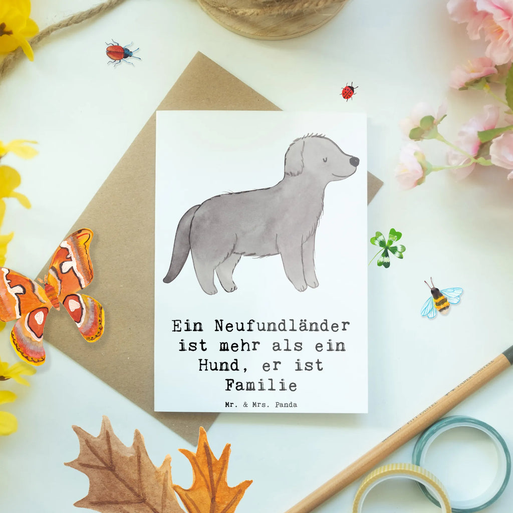 Grußkarte Neufundländer Familie Grußkarte, Klappkarte, Einladungskarte, Glückwunschkarte, Hochzeitskarte, Geburtstagskarte, Karte, Ansichtskarten, Hund, Hunderasse, Rassehund, Hundebesitzer, Geschenk, Tierfreund, Schenken, Welpe