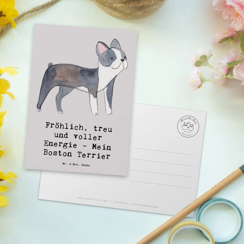 Postkarte Boston Terrier Freude Postkarte, Karte, Geschenkkarte, Grußkarte, Einladung, Ansichtskarte, Geburtstagskarte, Einladungskarte, Dankeskarte, Ansichtskarten, Einladung Geburtstag, Einladungskarten Geburtstag, Hund, Hunderasse, Rassehund, Hundebesitzer, Geschenk, Tierfreund, Schenken, Welpe