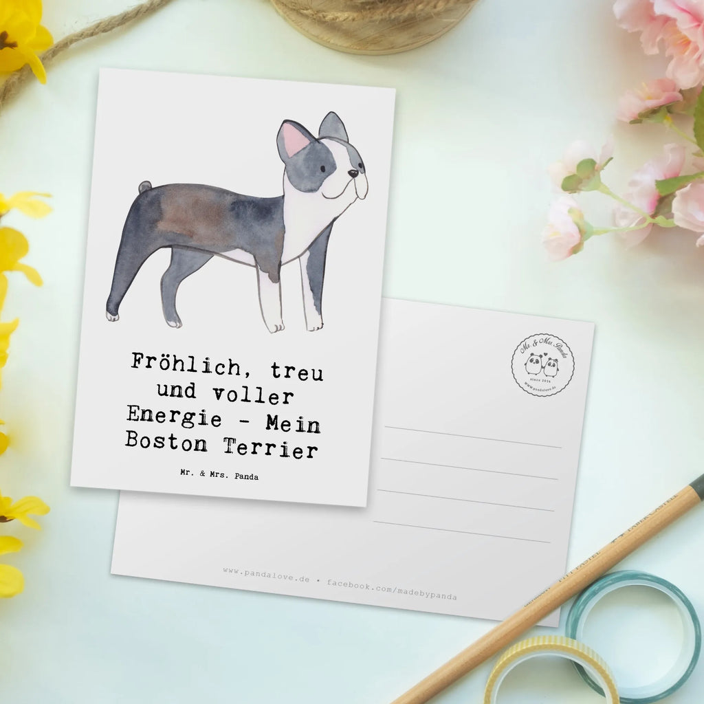 Postkarte Boston Terrier Freude Postkarte, Karte, Geschenkkarte, Grußkarte, Einladung, Ansichtskarte, Geburtstagskarte, Einladungskarte, Dankeskarte, Ansichtskarten, Einladung Geburtstag, Einladungskarten Geburtstag, Hund, Hunderasse, Rassehund, Hundebesitzer, Geschenk, Tierfreund, Schenken, Welpe