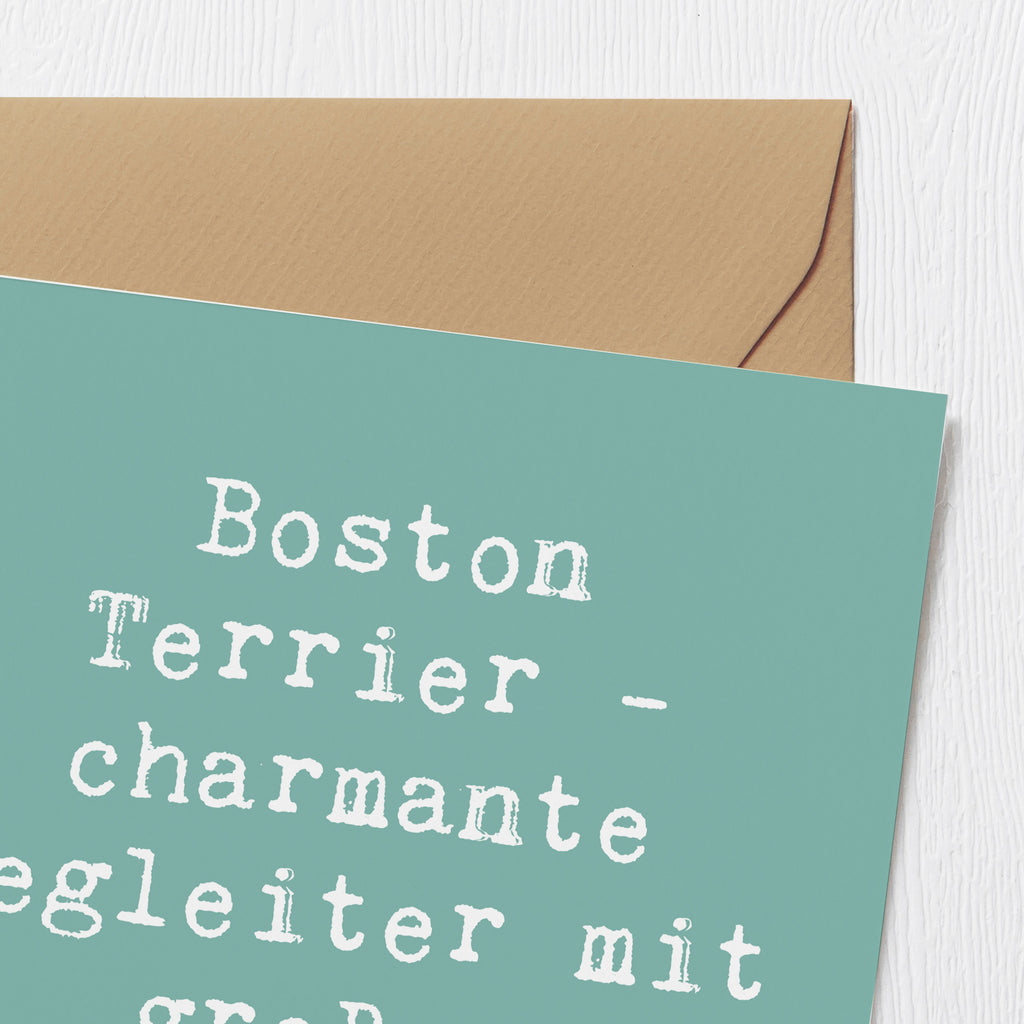 Deluxe Karte Spruch Boston Terrier Begleiter Karte, Grußkarte, Klappkarte, Einladungskarte, Glückwunschkarte, Hochzeitskarte, Geburtstagskarte, Hochwertige Grußkarte, Hochwertige Klappkarte, Hund, Hunderasse, Rassehund, Hundebesitzer, Geschenk, Tierfreund, Schenken, Welpe