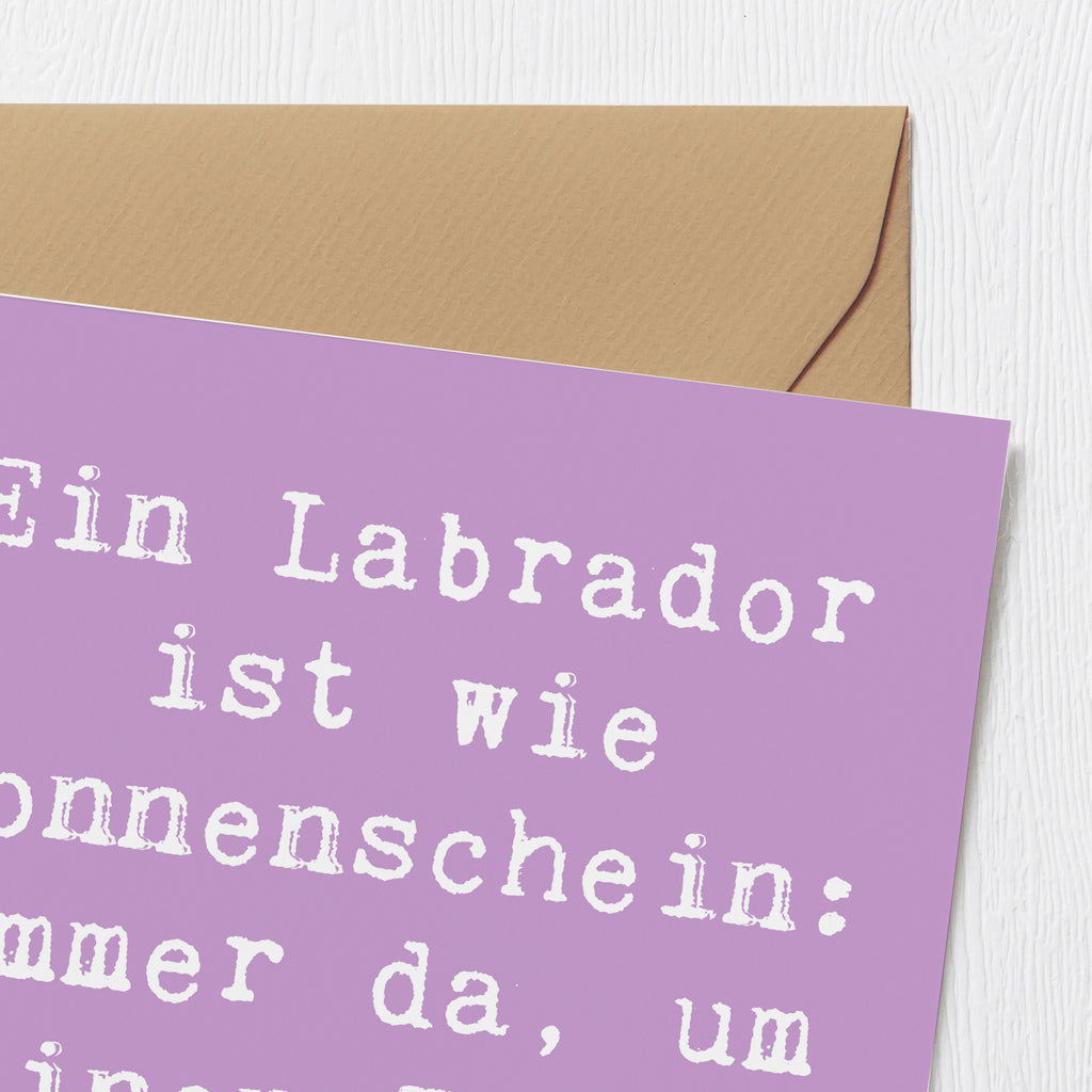 Deluxe Karte Spruch Labrador Sonnenschein Karte, Grußkarte, Klappkarte, Einladungskarte, Glückwunschkarte, Hochzeitskarte, Geburtstagskarte, Hochwertige Grußkarte, Hochwertige Klappkarte, Hund, Hunderasse, Rassehund, Hundebesitzer, Geschenk, Tierfreund, Schenken, Welpe