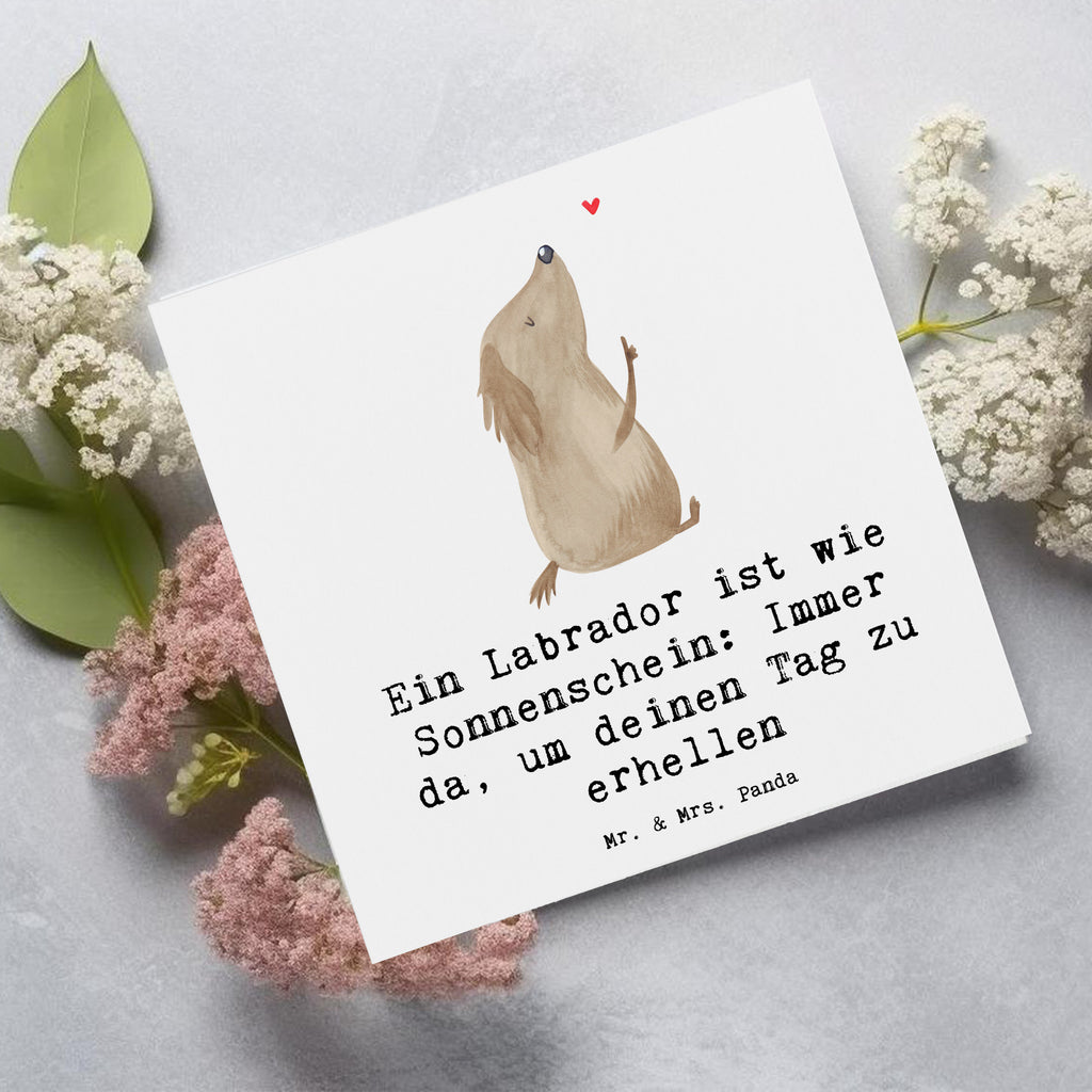 Deluxe Karte Labrador Sonnenschein Karte, Grußkarte, Klappkarte, Einladungskarte, Glückwunschkarte, Hochzeitskarte, Geburtstagskarte, Hochwertige Grußkarte, Hochwertige Klappkarte, Hund, Hunderasse, Rassehund, Hundebesitzer, Geschenk, Tierfreund, Schenken, Welpe