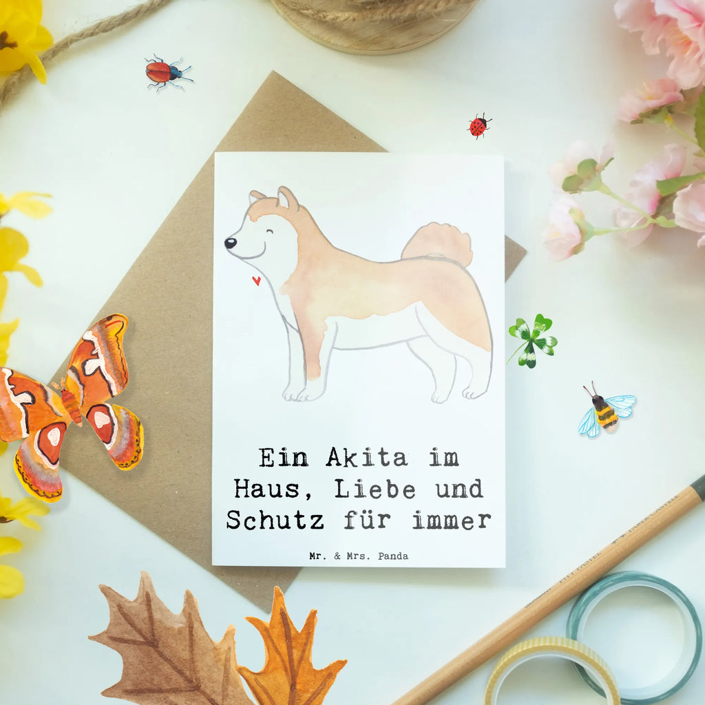 Grußkarte Akita Inu Liebe Grußkarte, Klappkarte, Einladungskarte, Glückwunschkarte, Hochzeitskarte, Geburtstagskarte, Karte, Ansichtskarten, Hund, Hunderasse, Rassehund, Hundebesitzer, Geschenk, Tierfreund, Schenken, Welpe